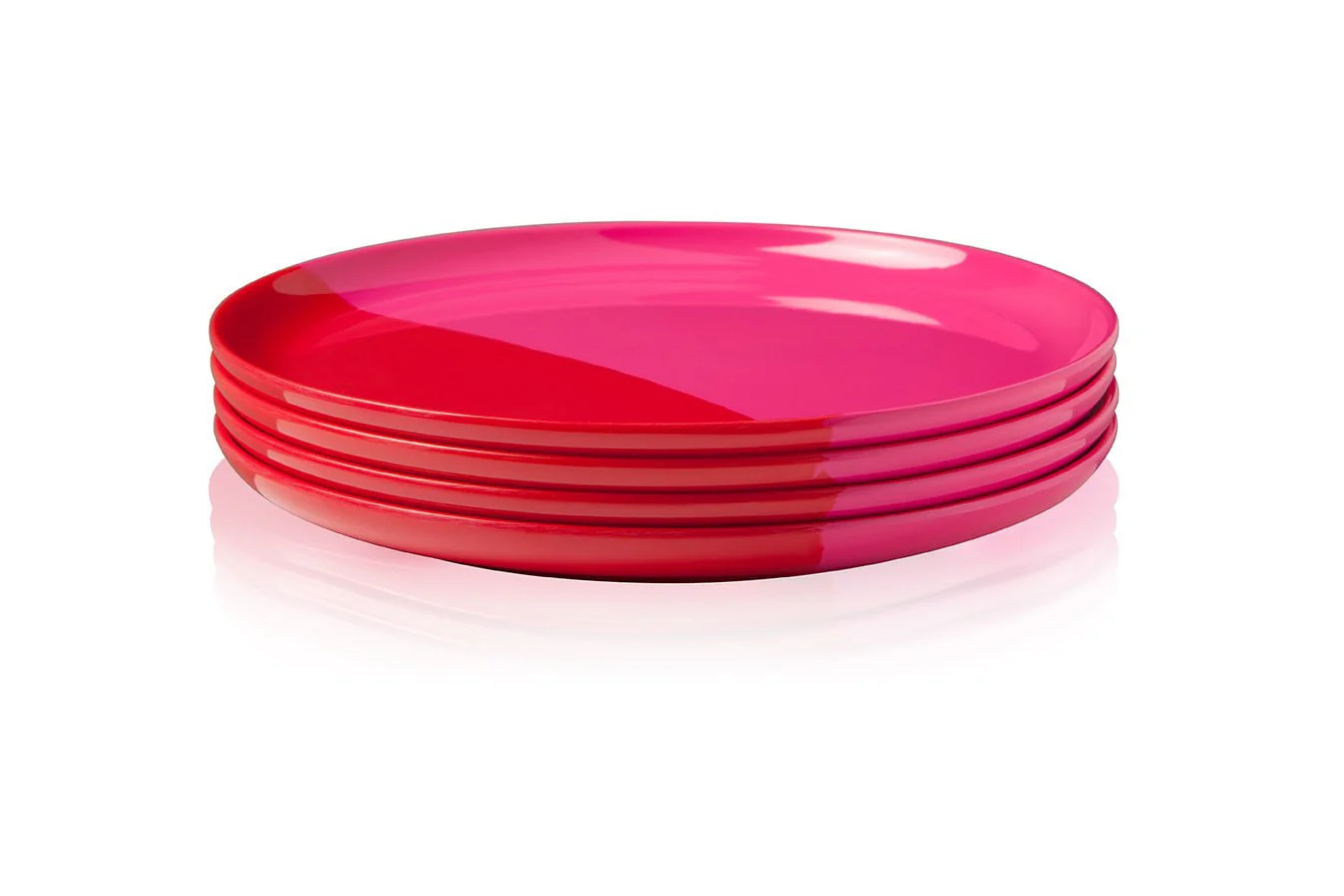 1/2 & 1/2 Melamine Dinner Plate (Fuchsia/Red), Set of 4 - Image 2