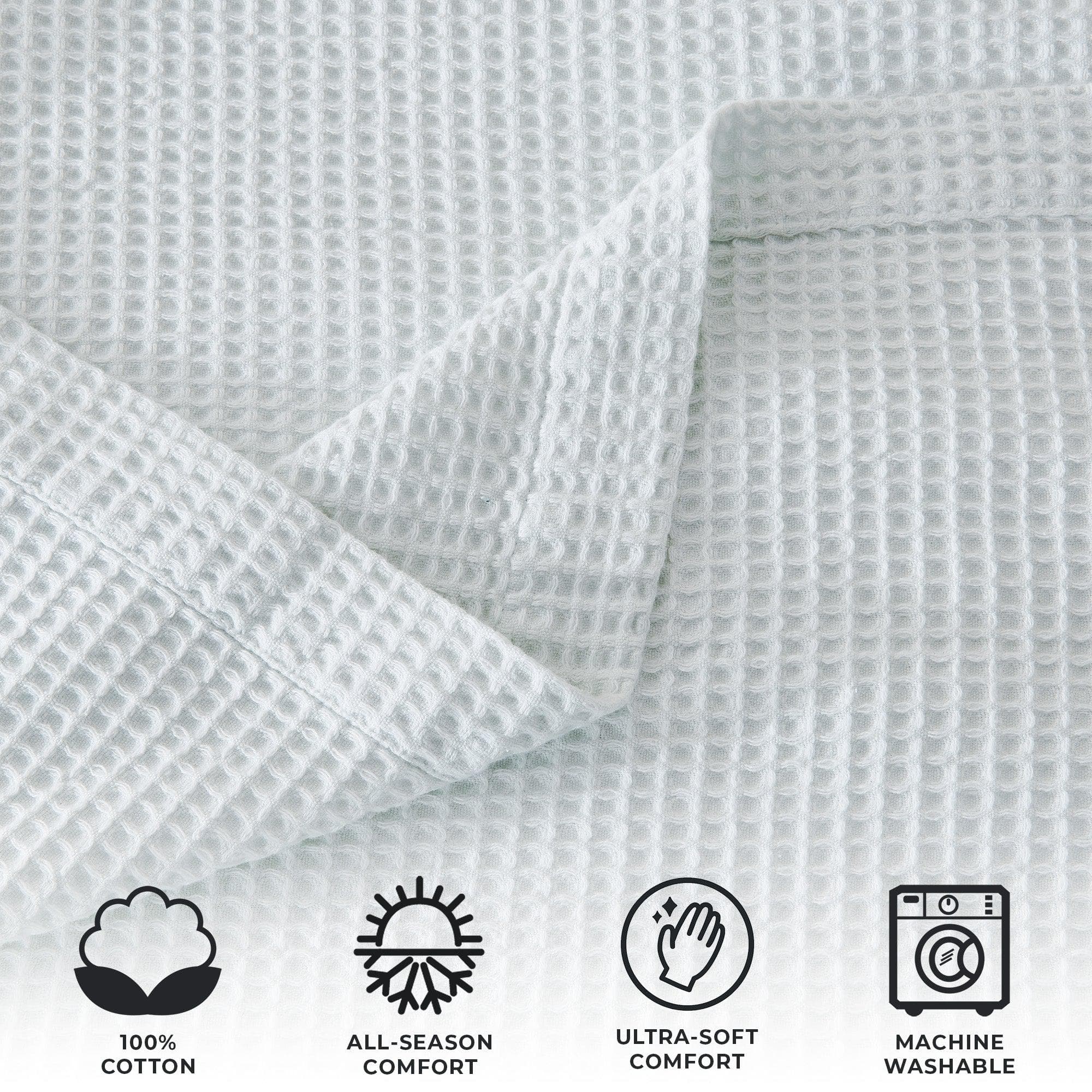 100% Cotton Waffle Weave Blanket - Mikala Collection - Image 14
