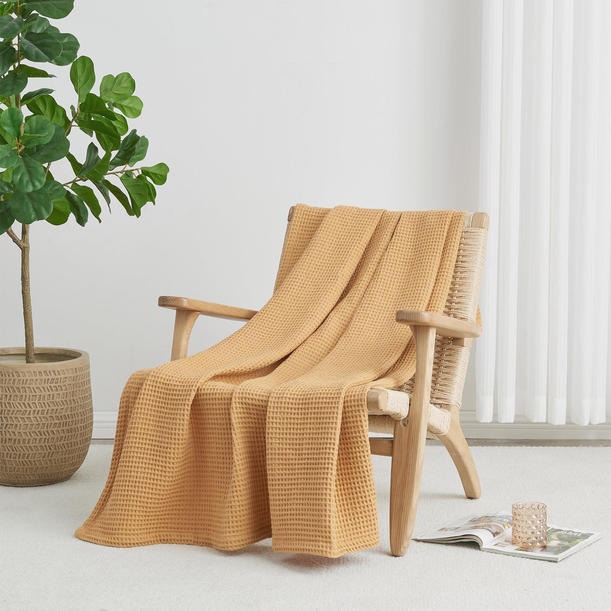 100% Cotton Waffle Weave Blanket - Mikala Collection - Image 23