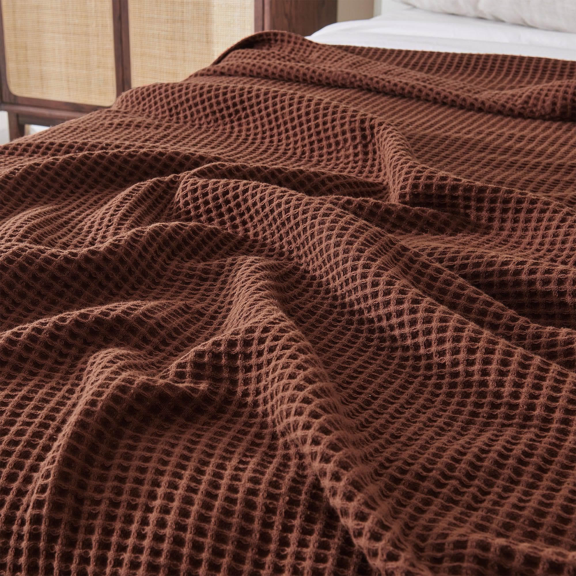 100% Cotton Waffle Weave Blanket - Mikala Collection - Image 47
