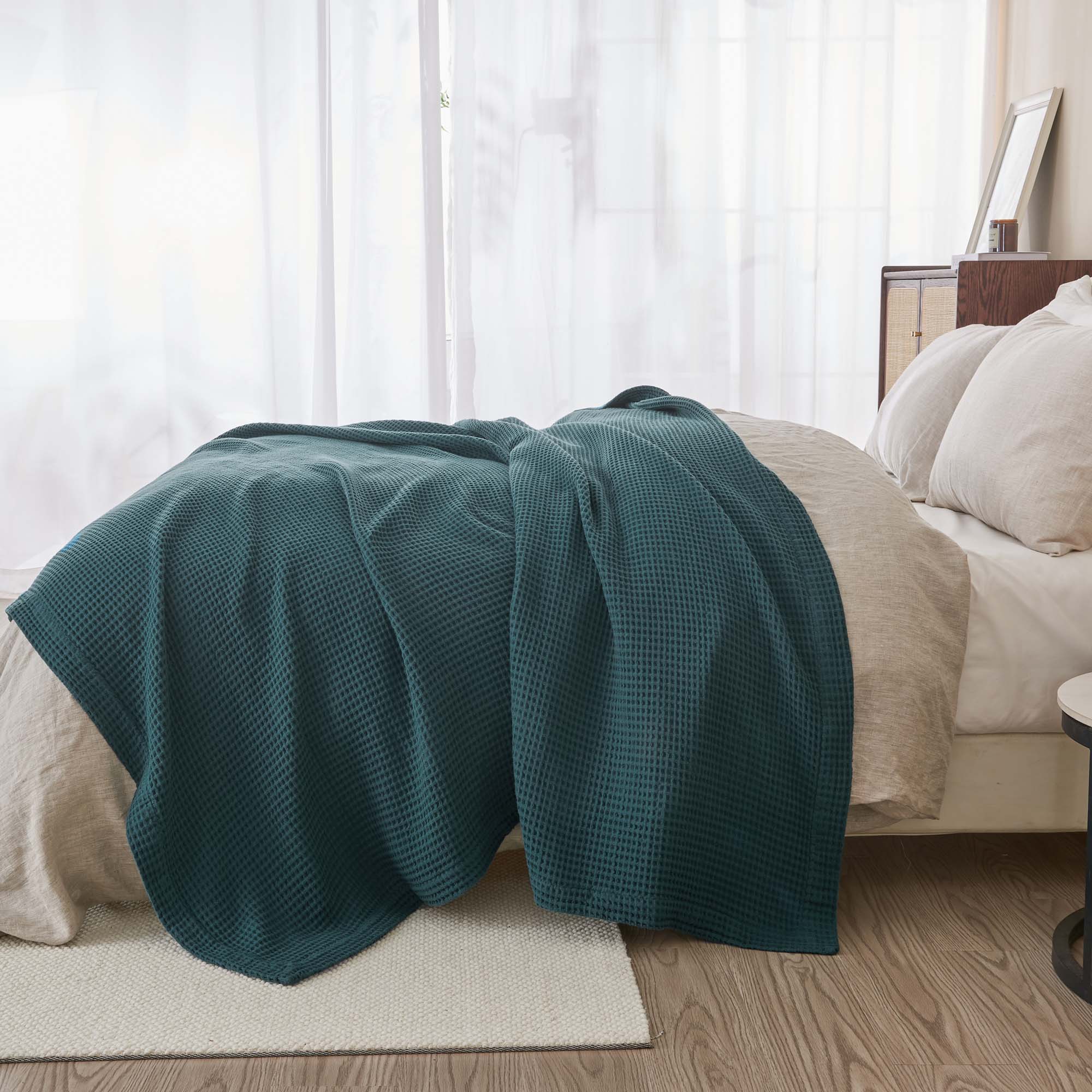 100% Cotton Waffle Weave Blanket - Mikala Collection - Image 65