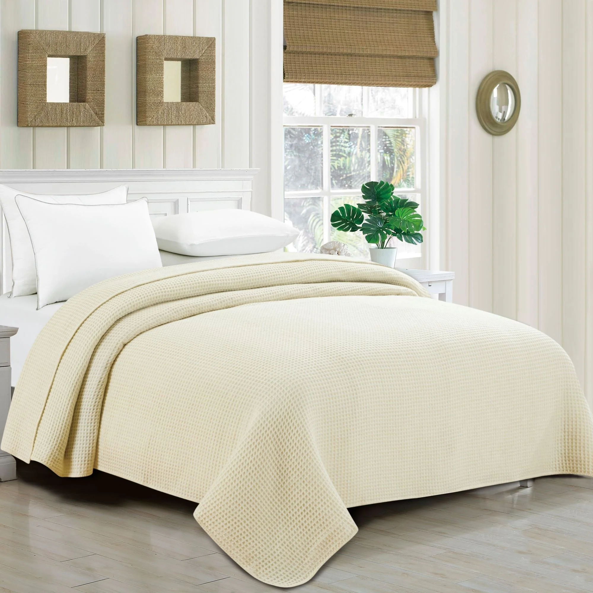 100% Merino Wool Waffle Weave Blanket - Image 8
