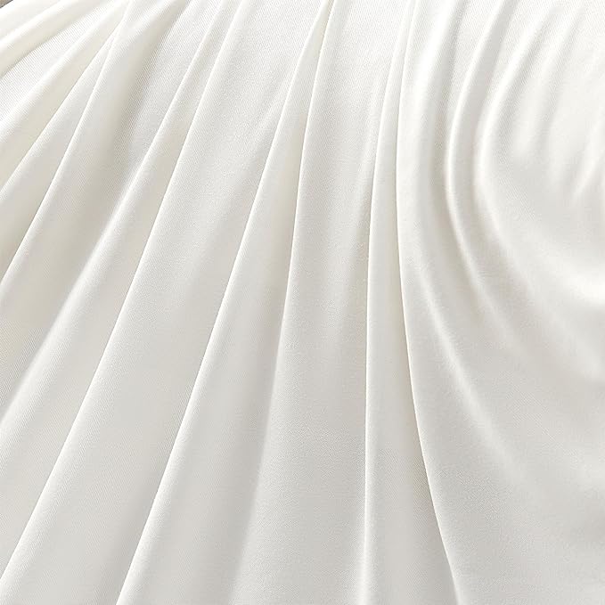 100% Microfiber Jersey Knit Sheet Set with Pillowcase - White - Image 5
