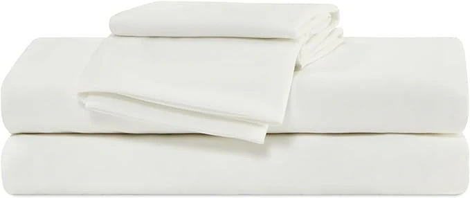 100% Microfiber Jersey Knit Sheet Set with Pillowcase - White - Image 6