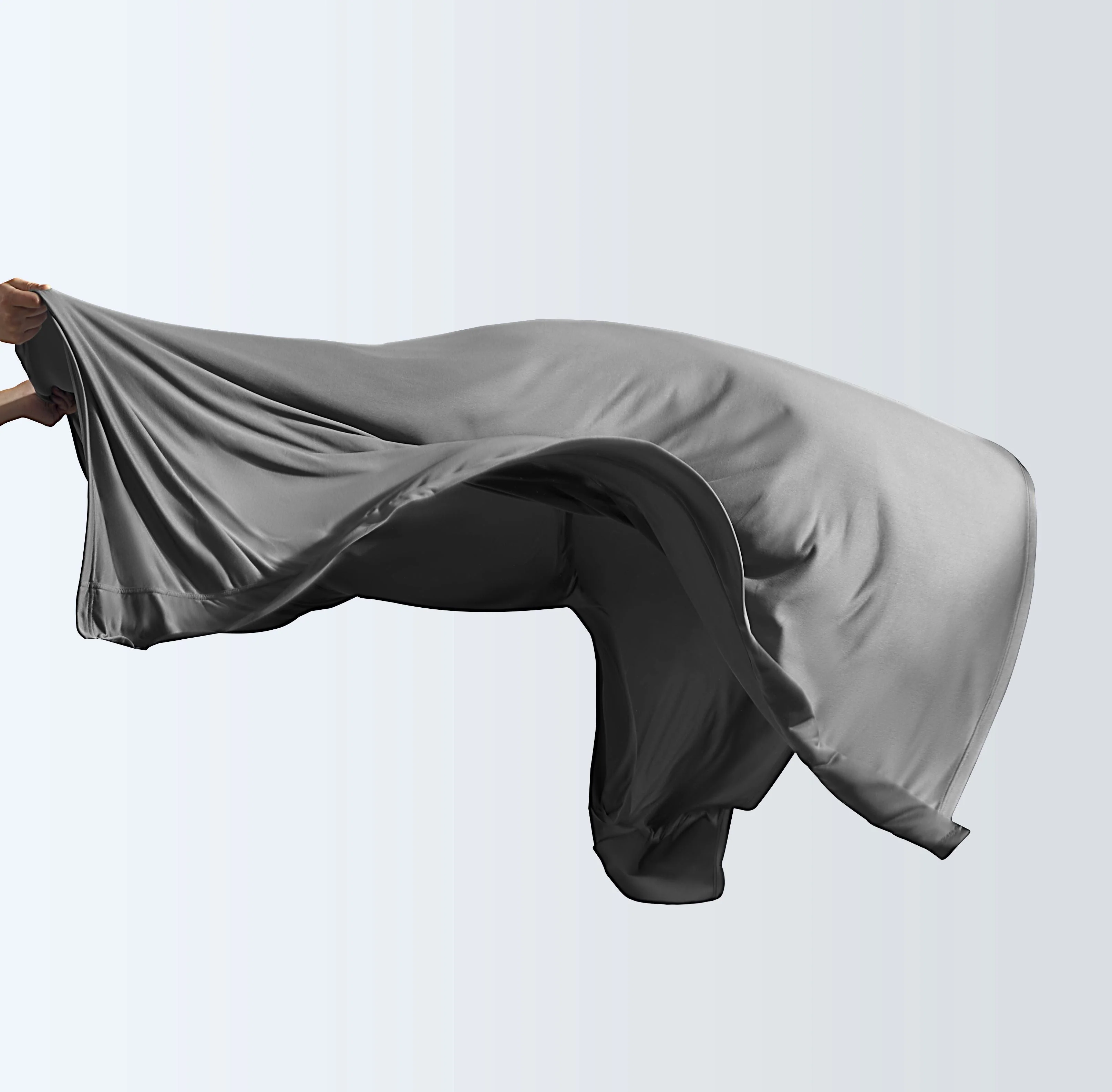 100% Microfiber Jersey Knit Sheet Set with Pillowcases - Grey - Image 2