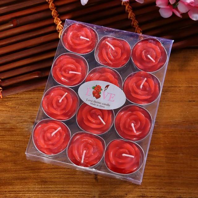 12 pieces set Valentine's Day Rose Candles - Image 6