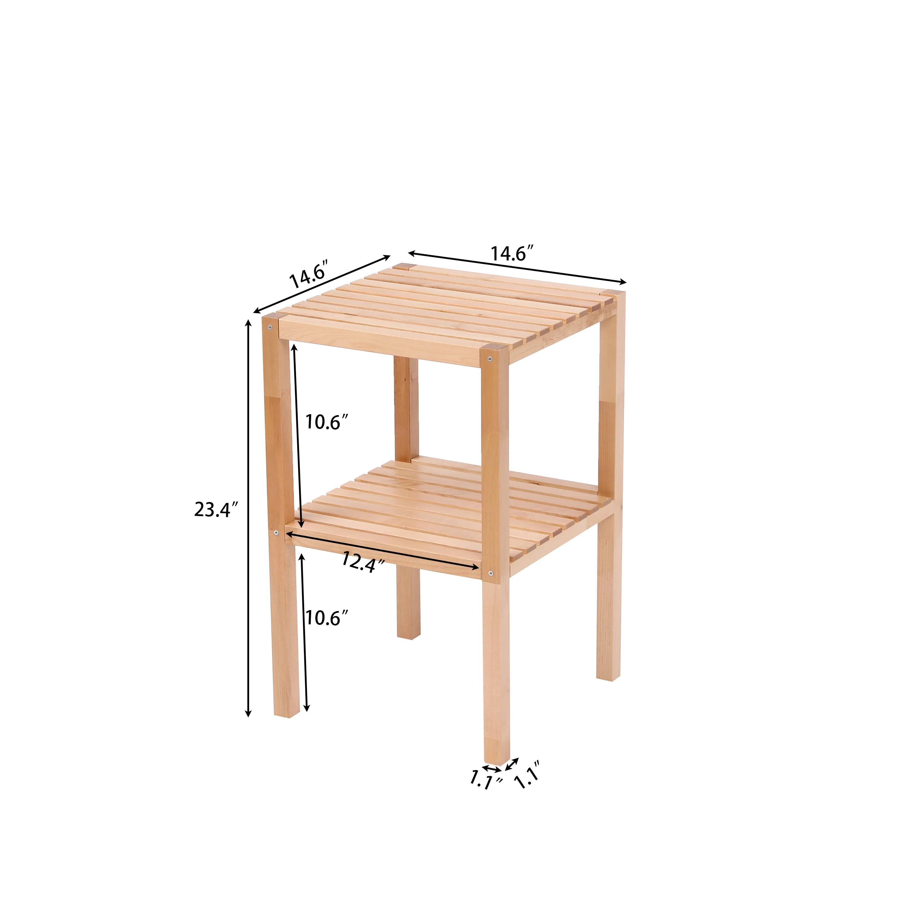 2-Tier Birch Bathroom Shelf, Multifunctional Storage Rack - Image 9
