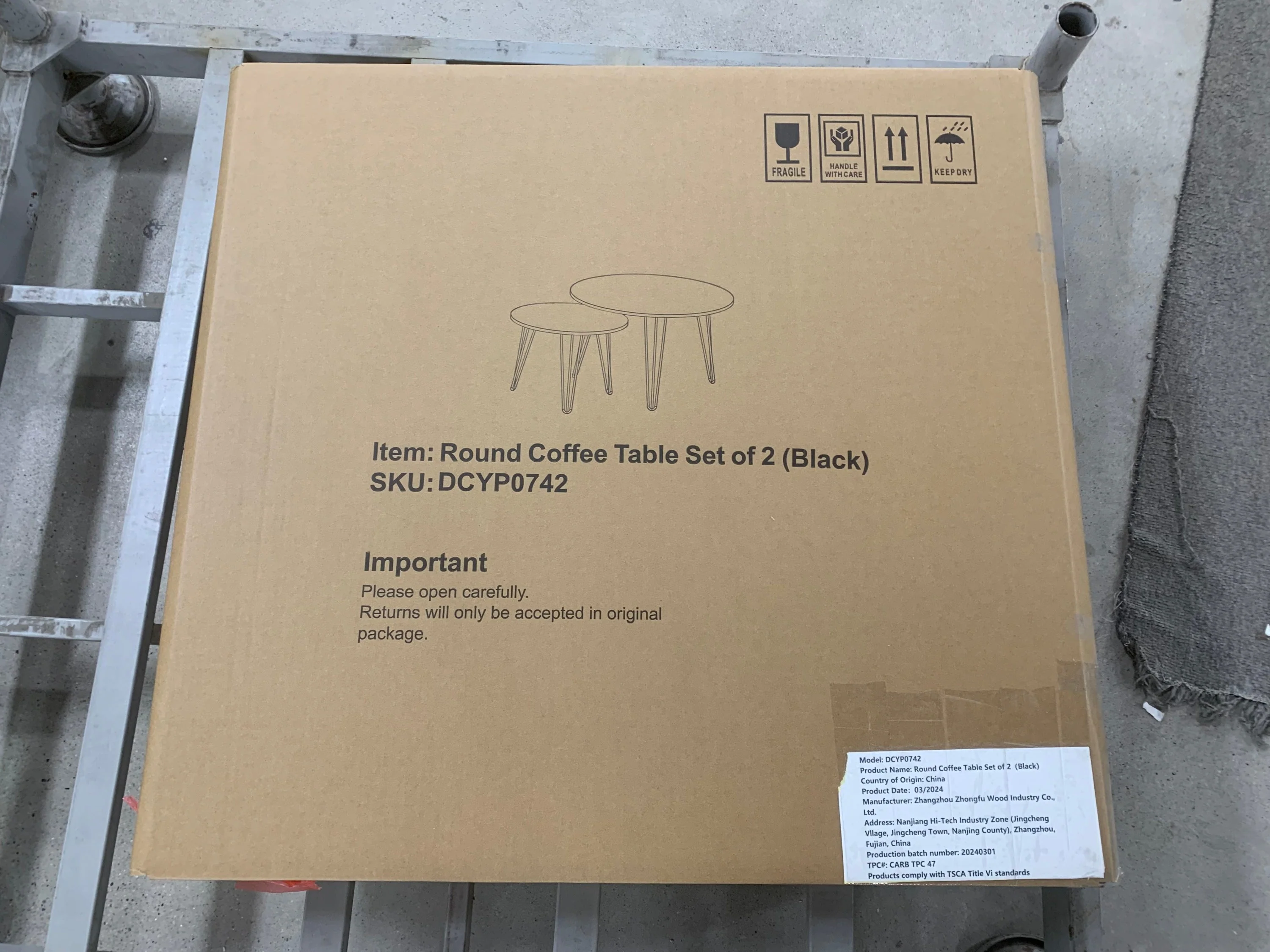 27.56'' Round Nesting Coffee Table Set of 2, End Table Set, Black - Image 25