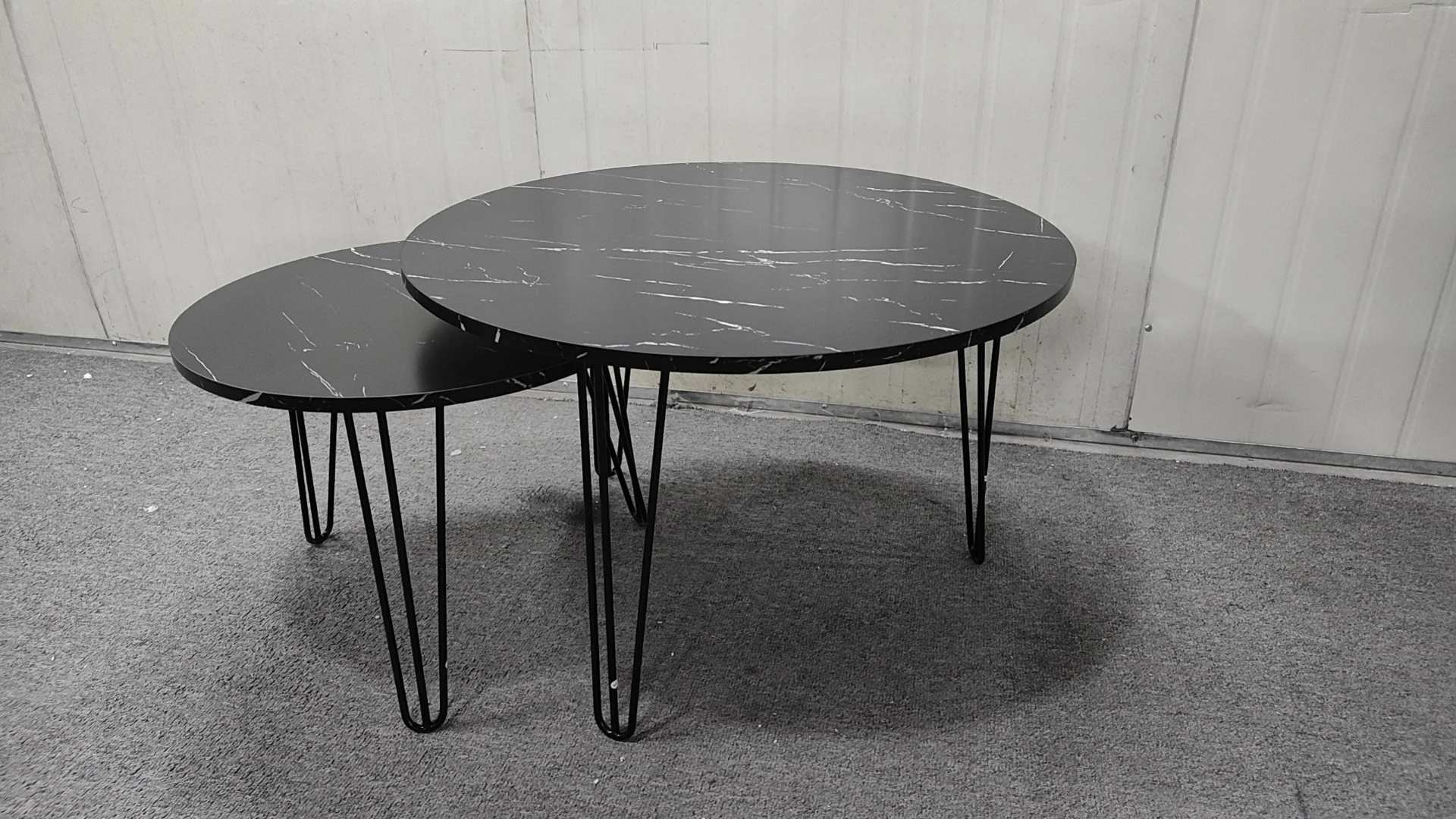 27.56'' Round Nesting Coffee Table Set of 2, End Table Set, Black - Image 26