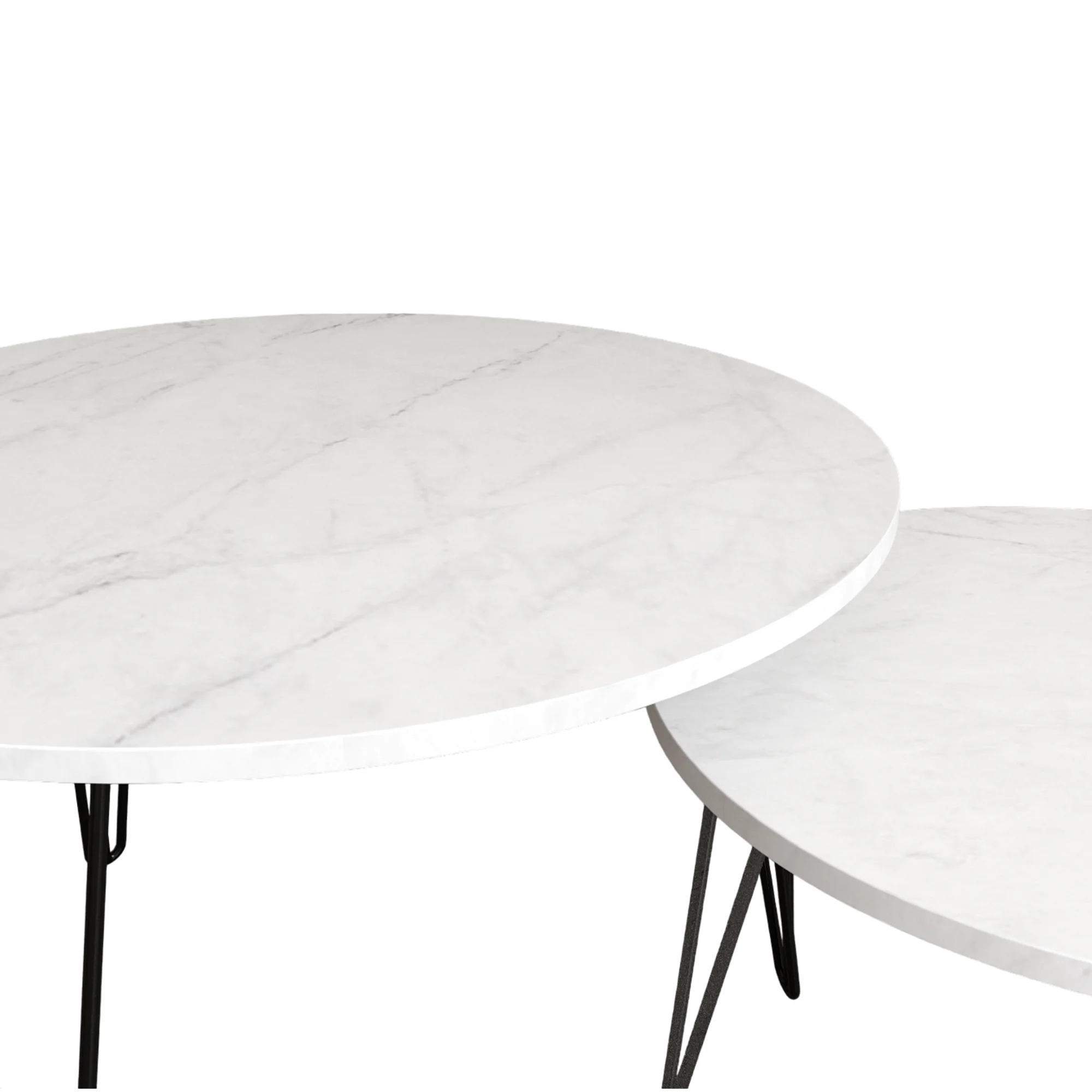 27.56'' Round Nesting Coffee Table Set of 2, White - Image 17