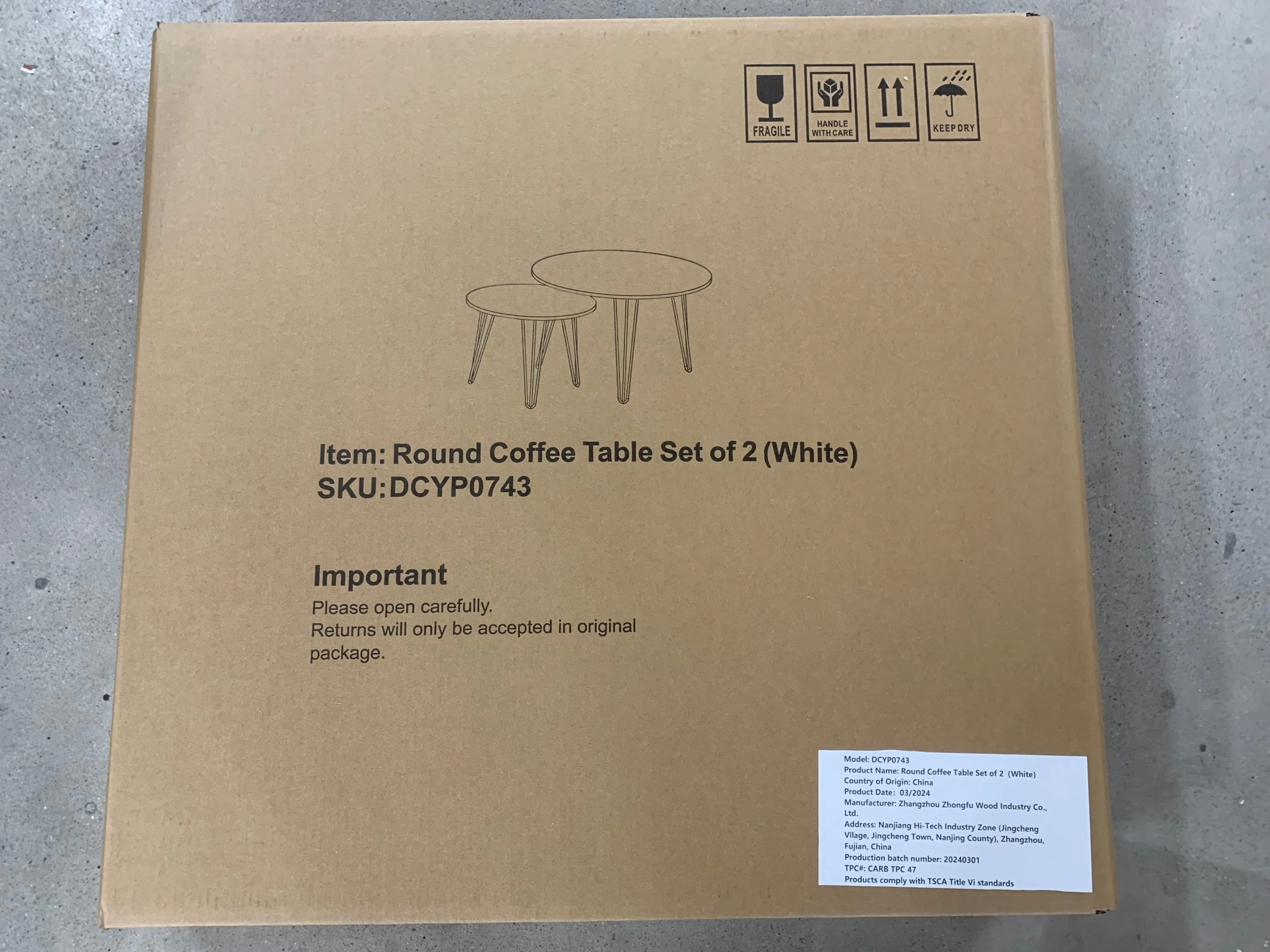 27.56'' Round Nesting Coffee Table Set of 2, White - Image 26