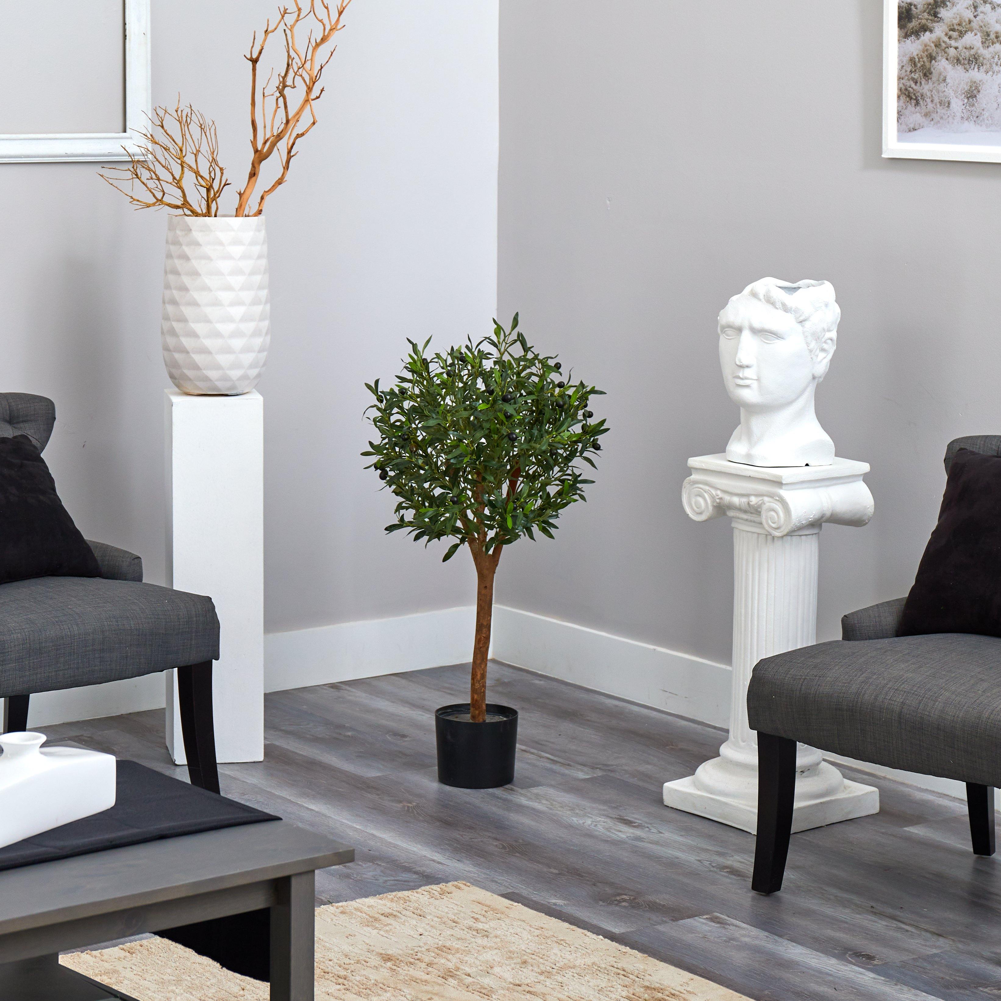 3.5’ Olive Artificial Tree in Nursery Planter - Image 4