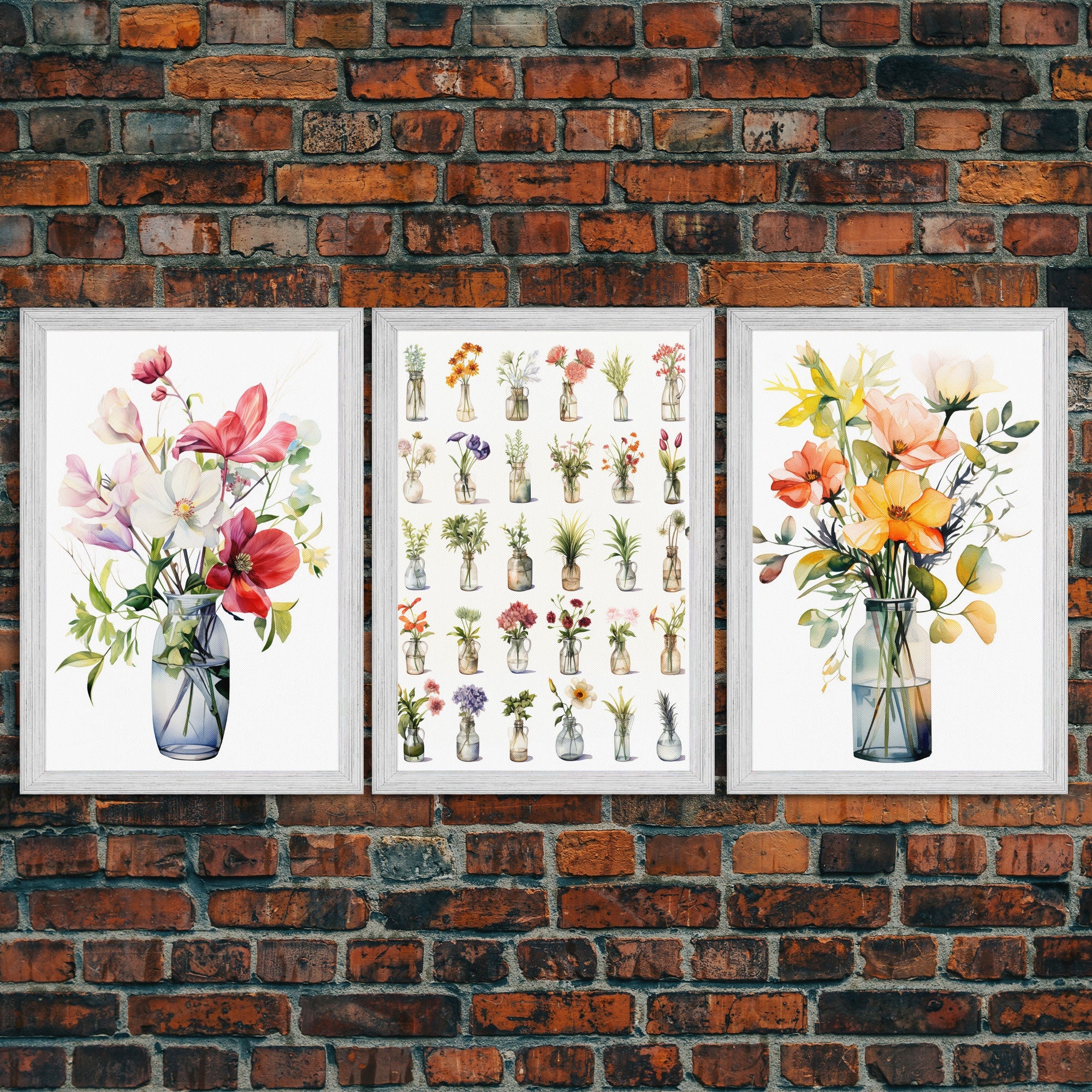3 Piece Set, Cute Kawaii Floral Print, Wall Decor - Image 2