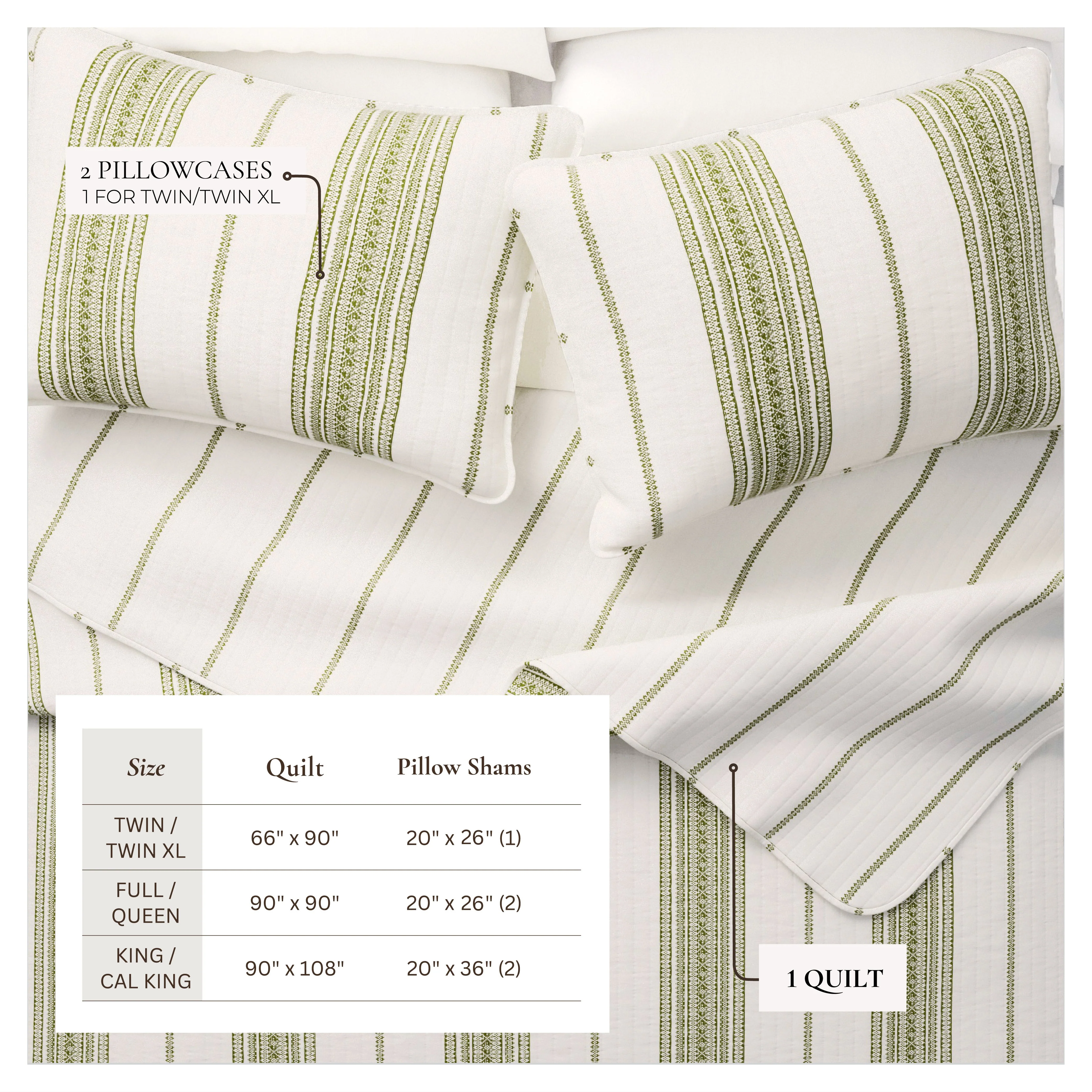 3-Piece Stripe Quilt - Wesley Collection - Image 15