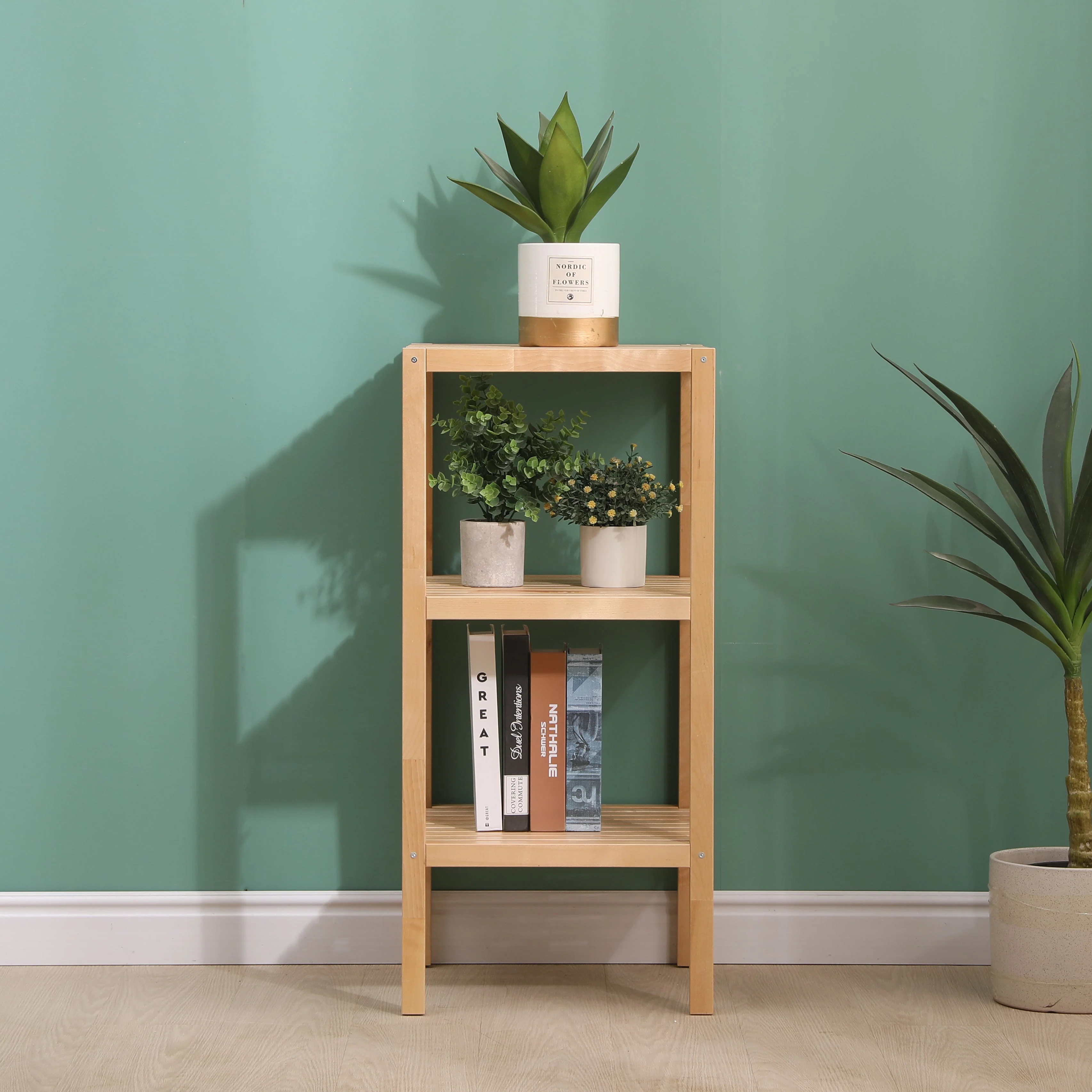 3-Tier Birch Bathroom Shelf, Multifunctional Storage Rack - Image 3