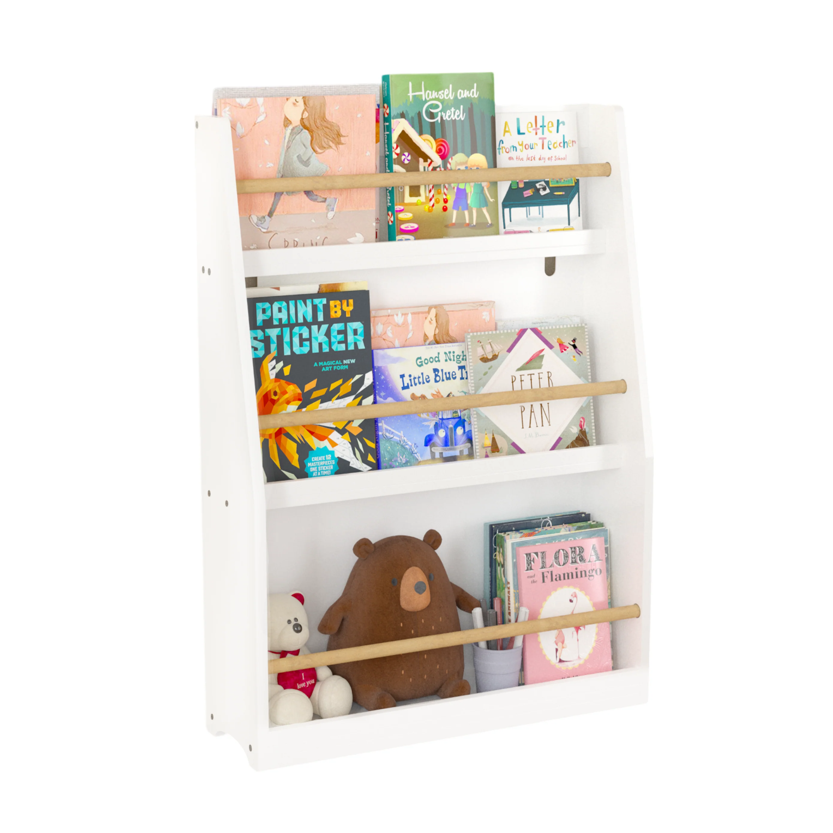 3 Tier Kids Bookshelf, White - Image 19