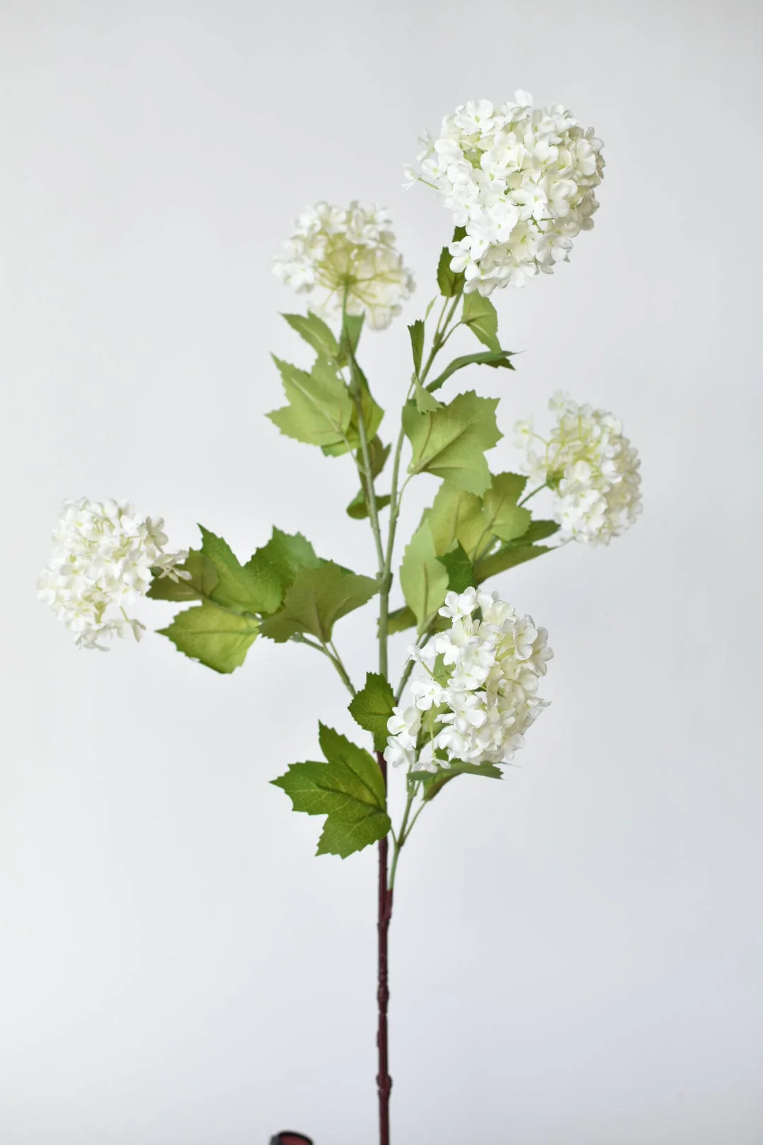 34" Faux White Snowball Hydrangea Stem - Image 2