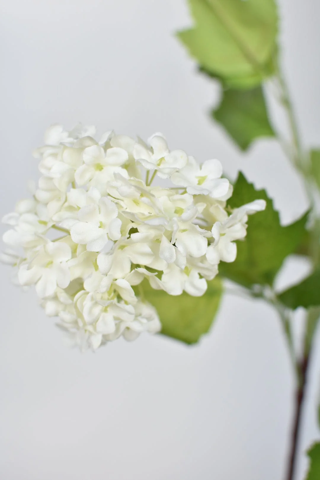 34" Faux White Snowball Hydrangea Stem - Image 5