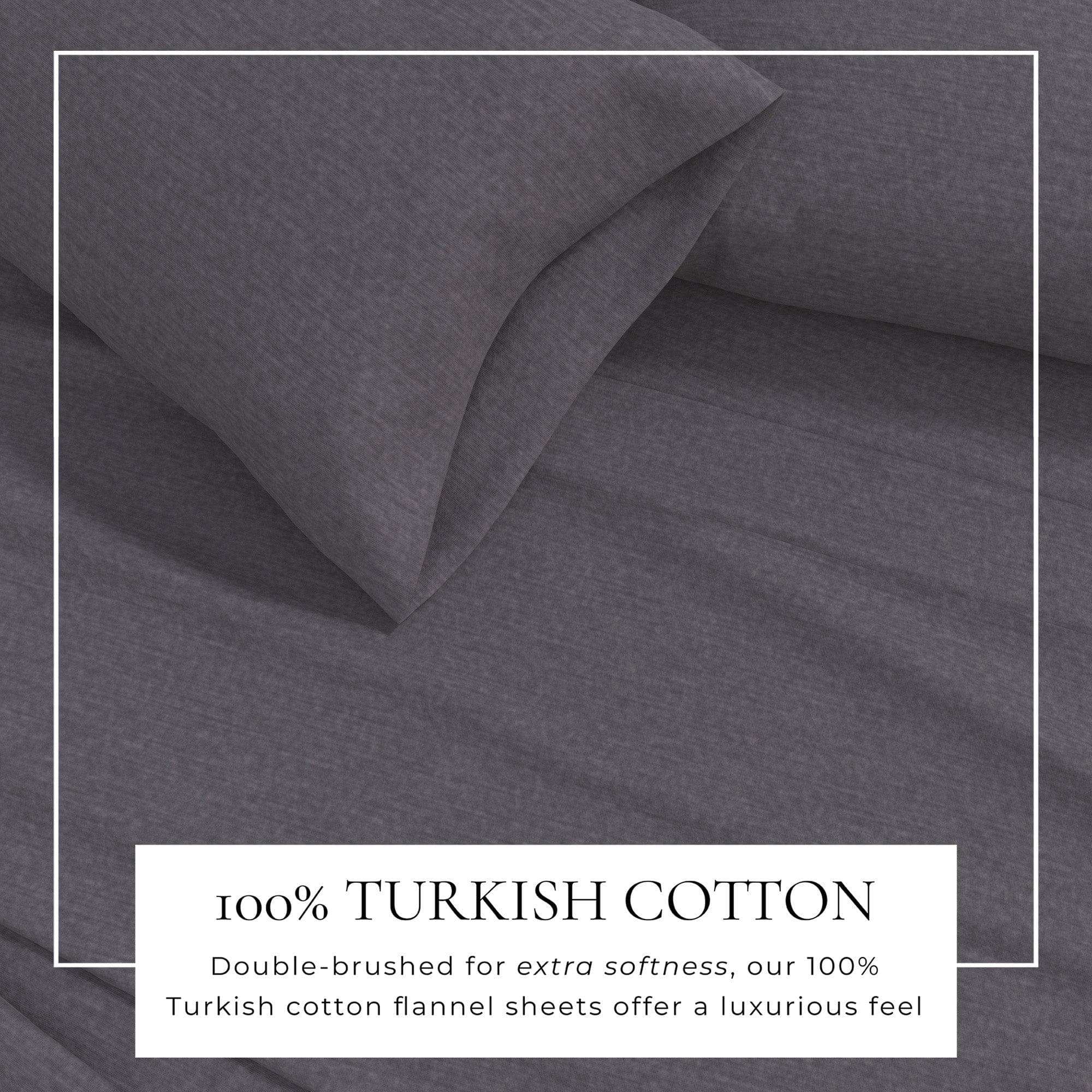 4 Piece Heathered Solid Cotton Blend Flannel Sheet Set - Anders Collection - Image 20
