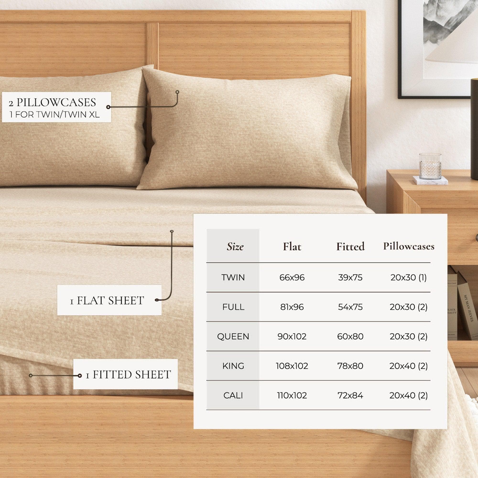 4 Piece Heathered Solid Cotton Blend Flannel Sheet Set - Anders Collection - Image 5