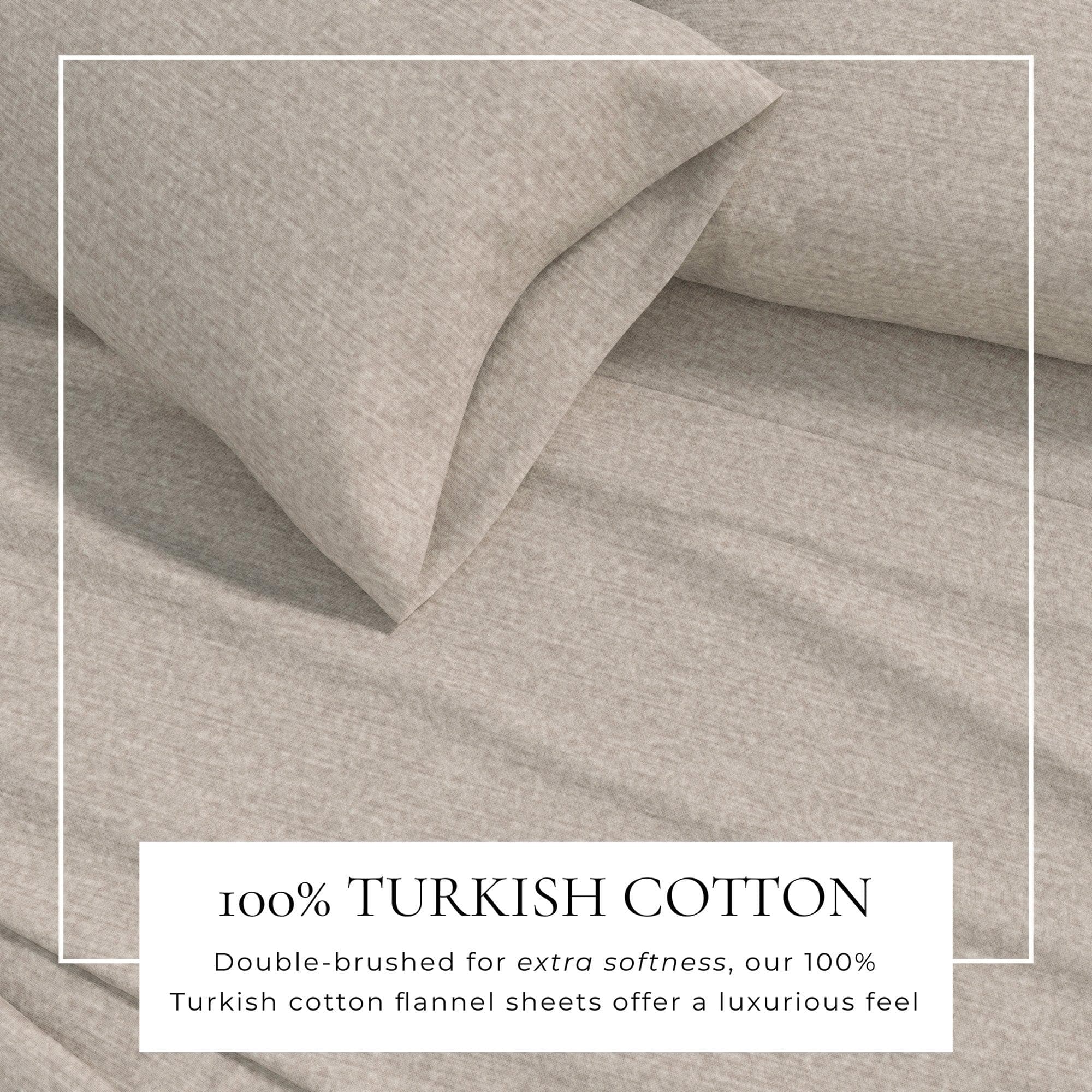 4 Piece Heathered Solid Cotton Blend Flannel Sheet Set - Anders Collection - Image 8