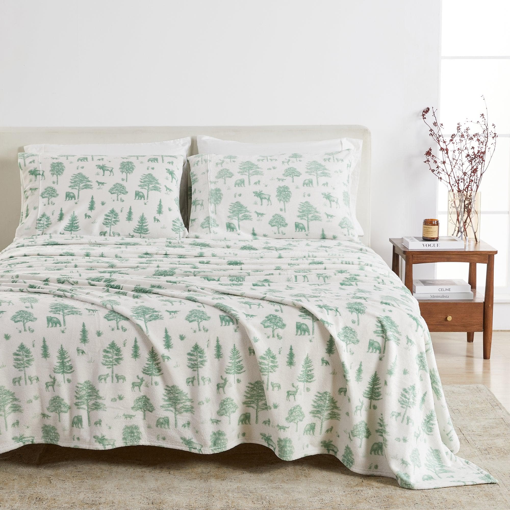 4-Piece Printed Plush Sheet - Velvet Luxe Collection - Image 103