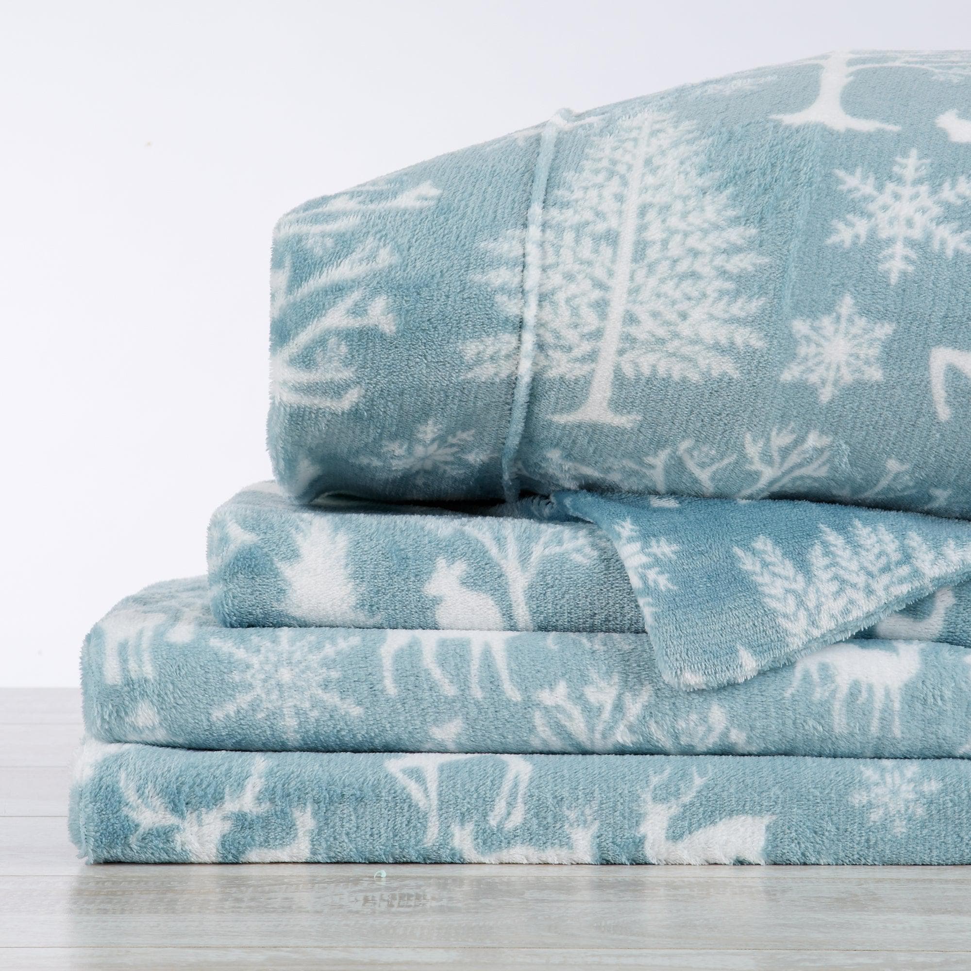 4-Piece Printed Plush Sheet - Velvet Luxe Collection - Image 36