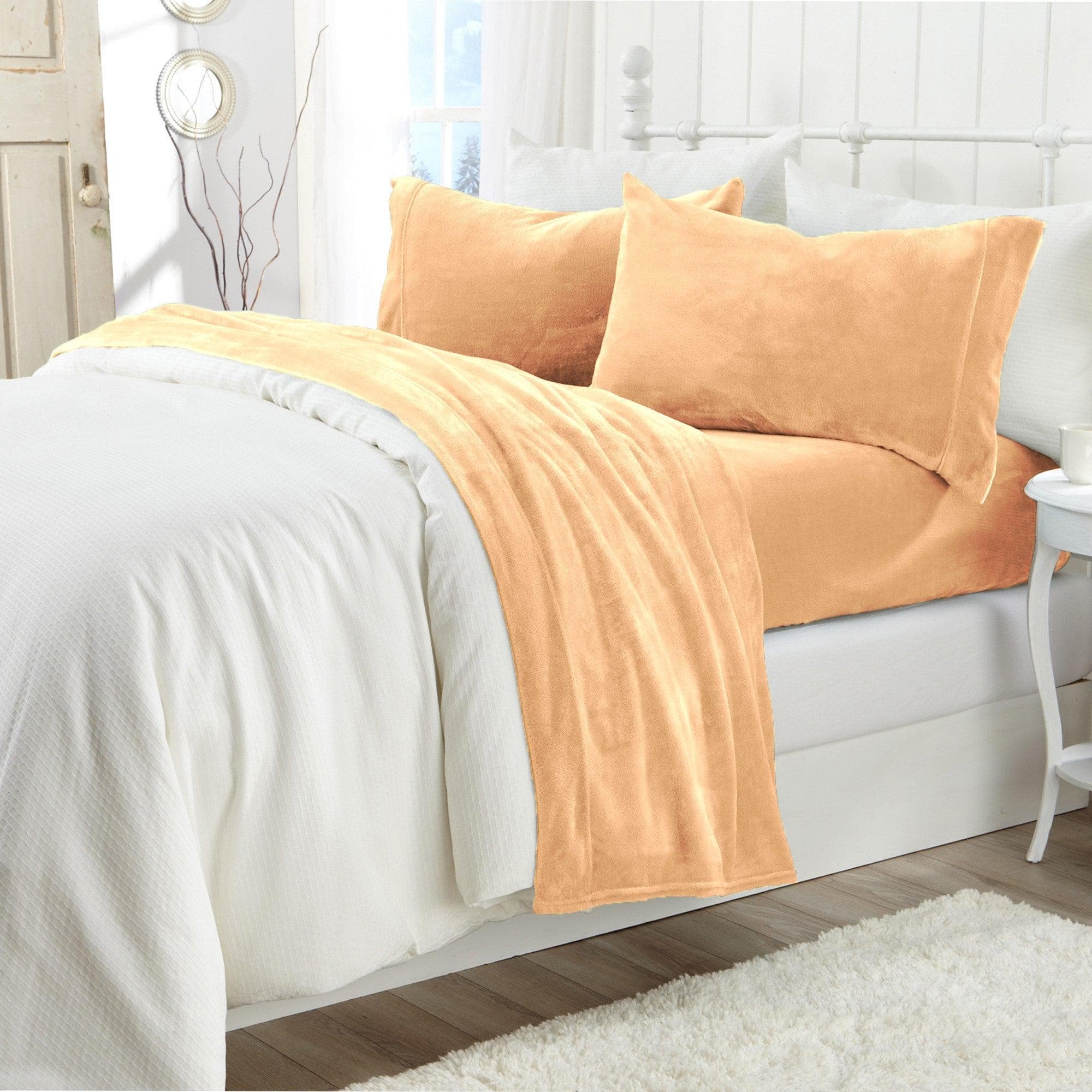 4-Piece Solid Jewel-Toned Plush Sheet - Velvet Luxe Collection - Image 11