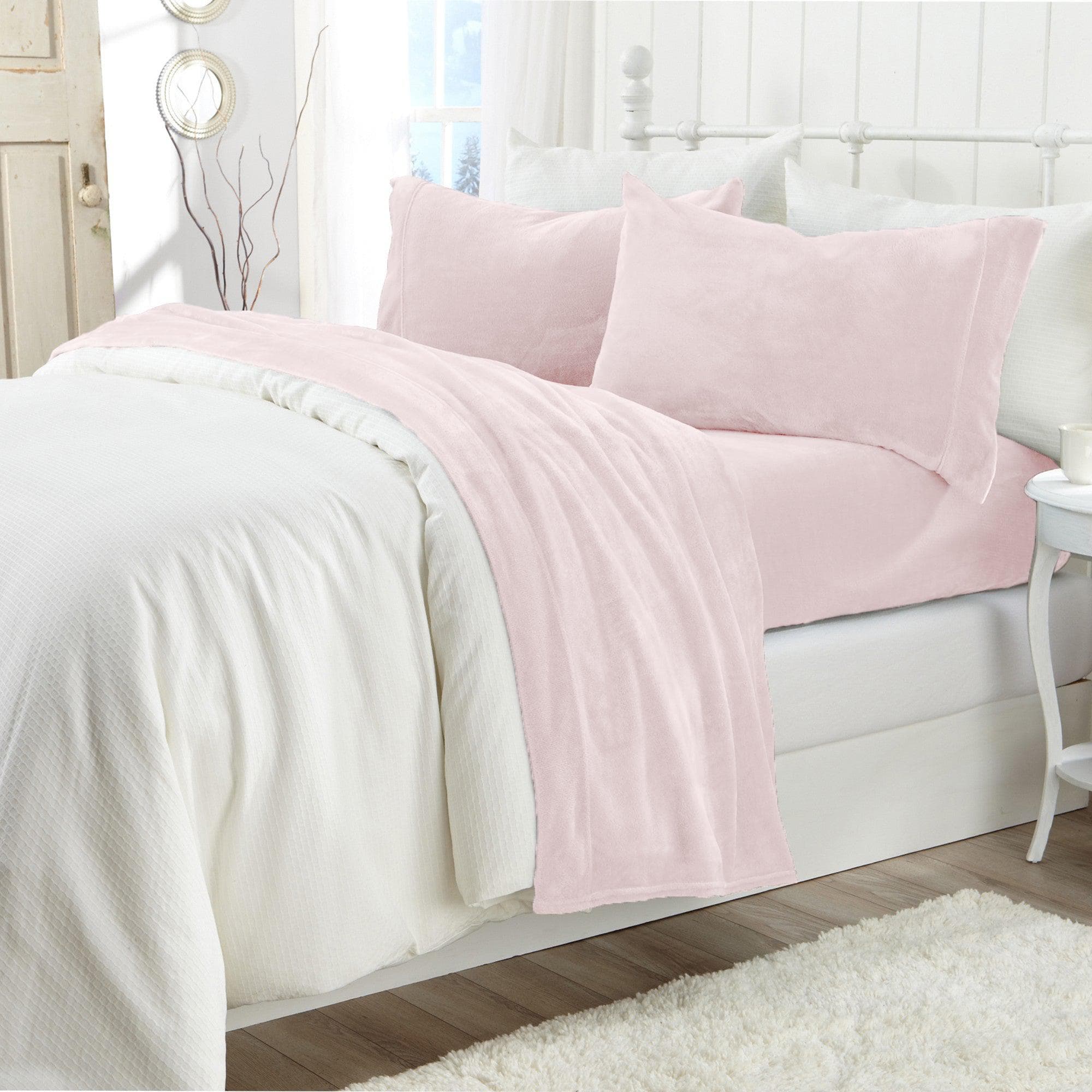 4-Piece Solid Plush Sheet - Velvet Luxe Collection - Image 46