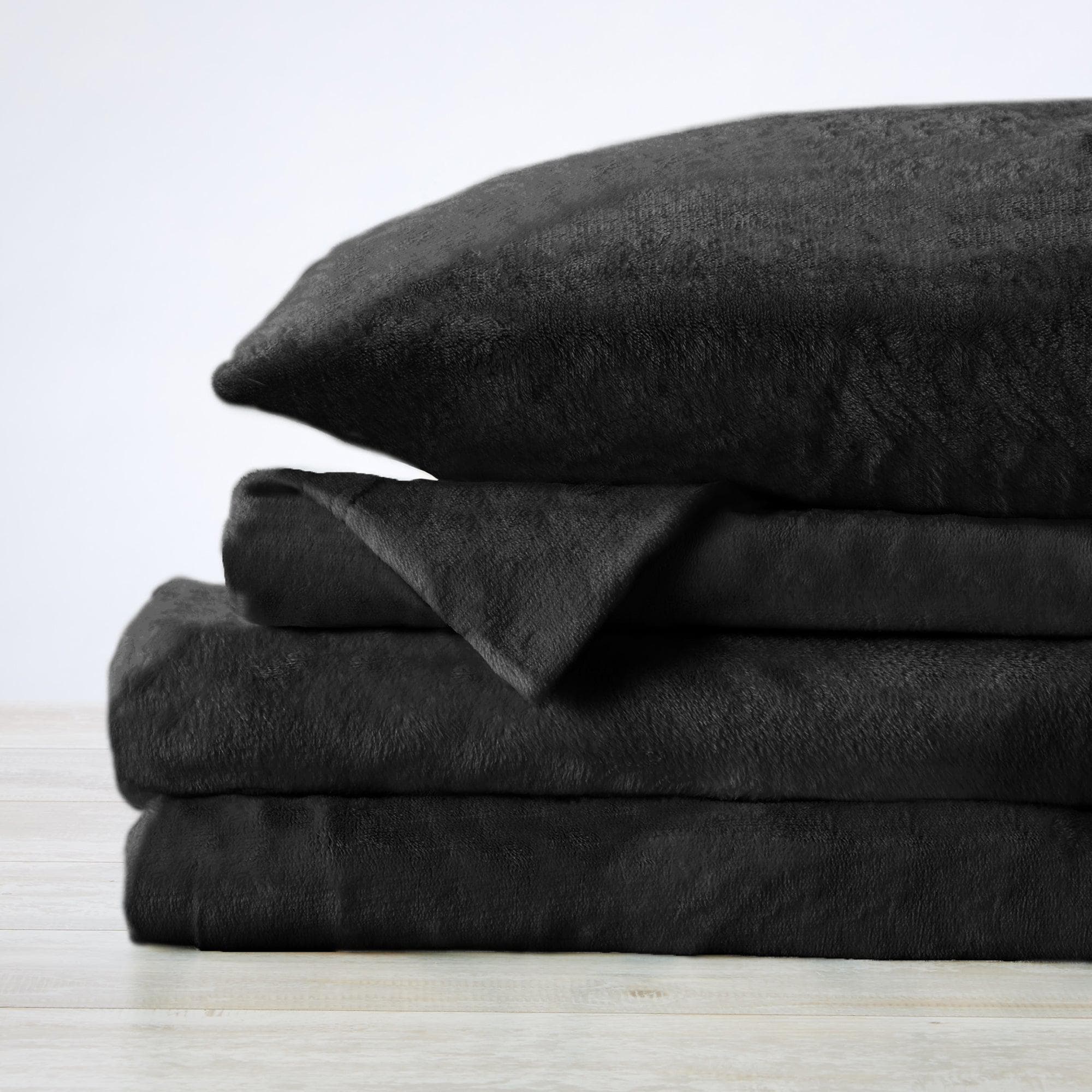 4-Piece Solid Plush Sheet - Velvet Luxe Collection - Image 83