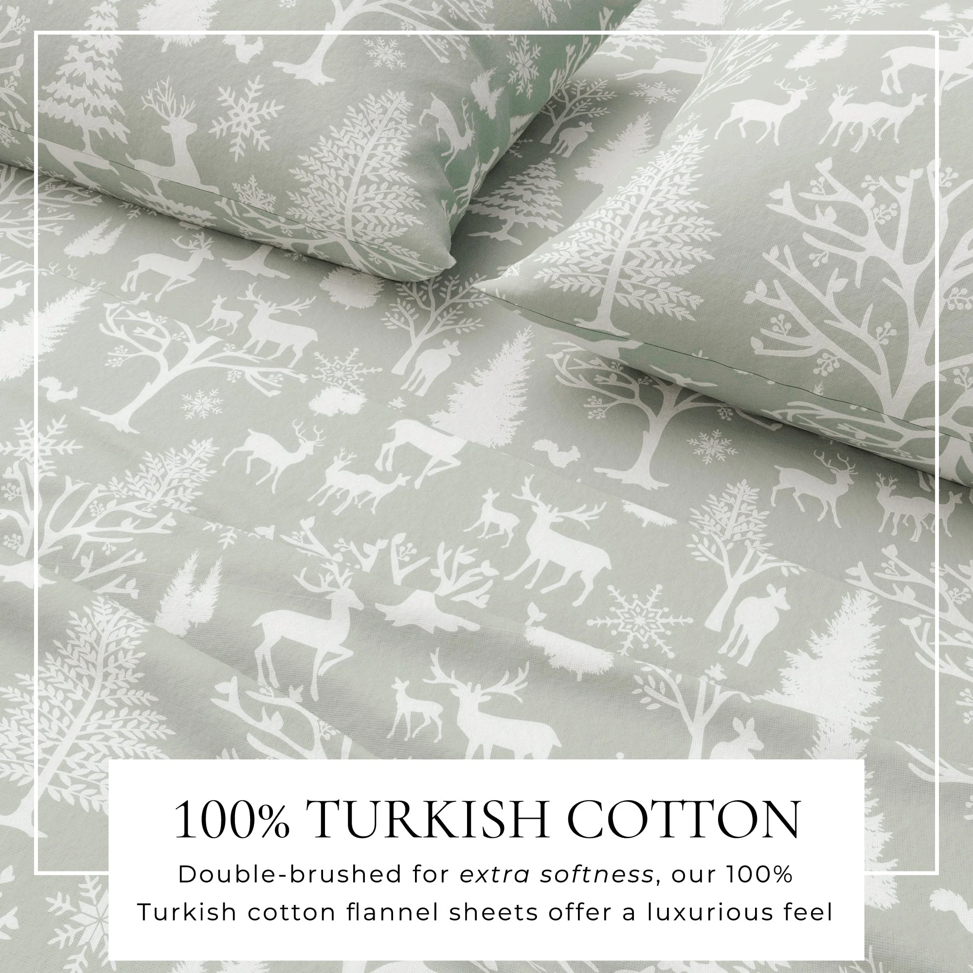 4-Piece Turkish Cotton Flannel Sheet - Lakeview Collection - Image 2