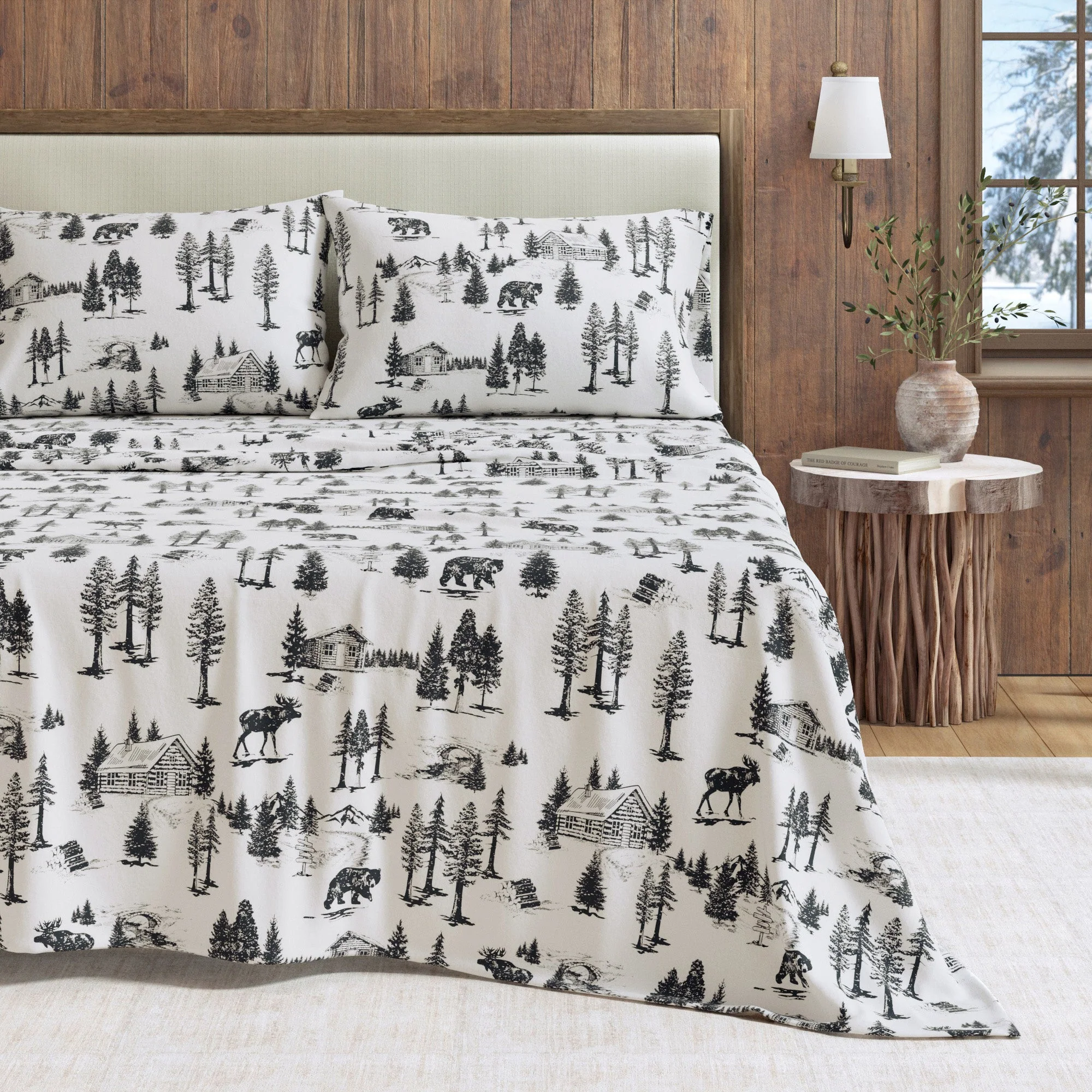 4-Piece Turkish Cotton Flannel Sheet - Lakeview Collection - Image 40