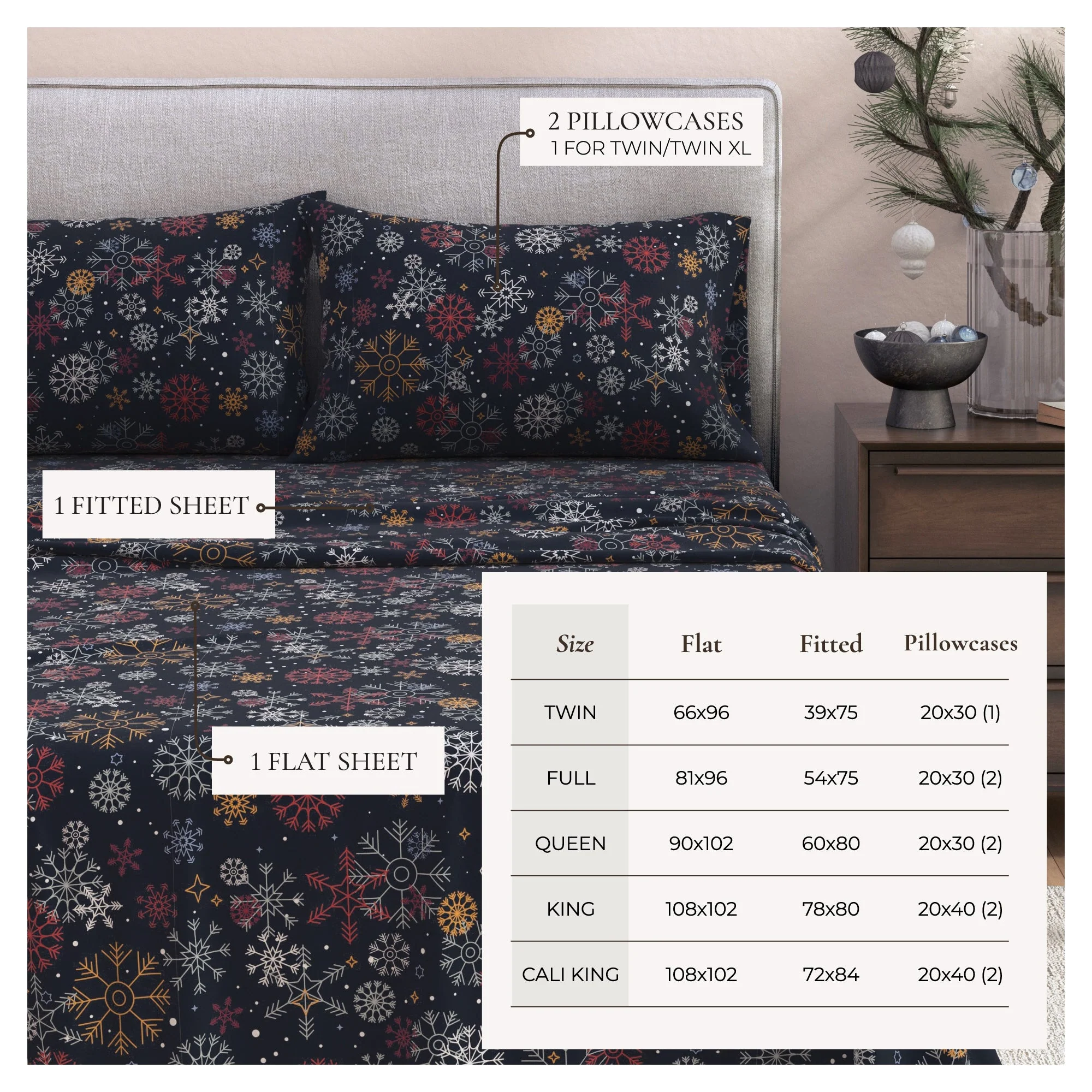 4-Piece Turkish Cotton Flannel Sheet - Lakeview Collection - Image 60