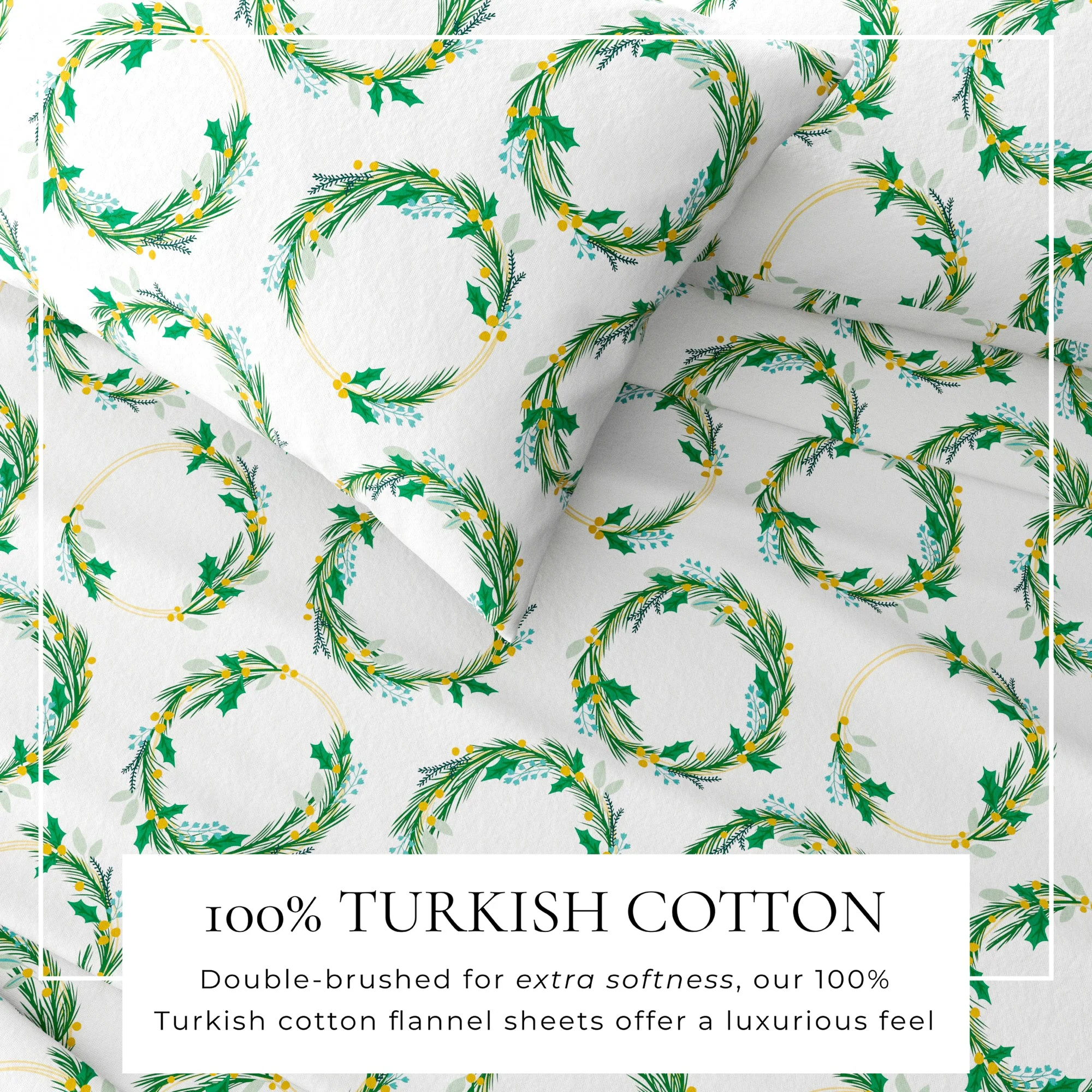 4-Piece Turkish Cotton Flannel Sheet - Lakeview Collection - Image 66