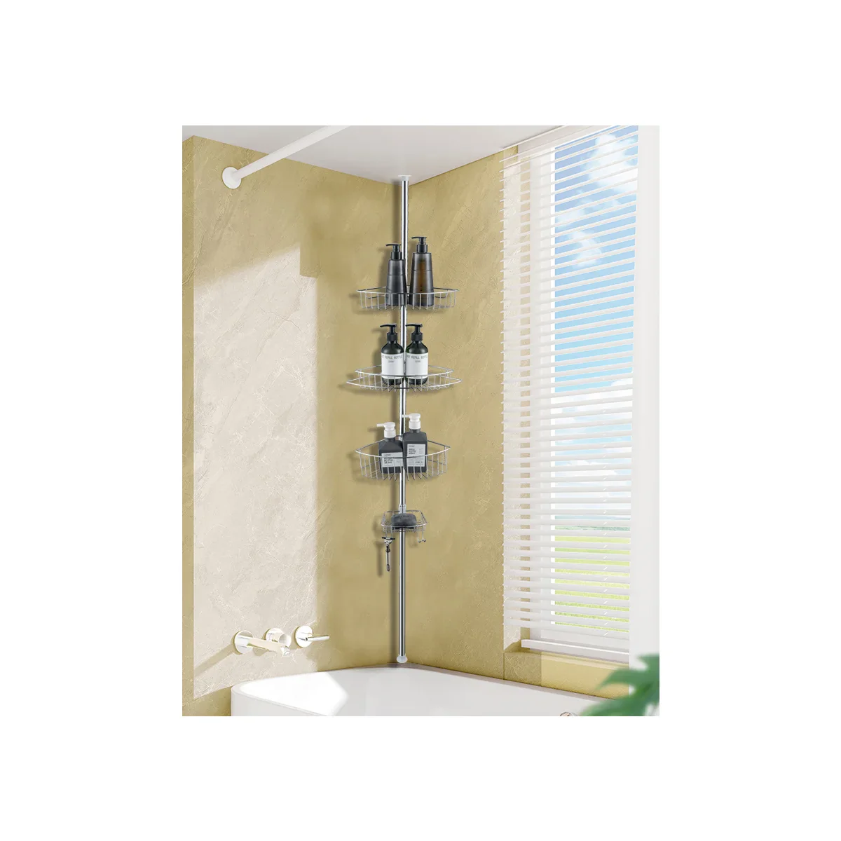 4 Tier Rustproof Shower Caddy Corner Organizer - Image 8