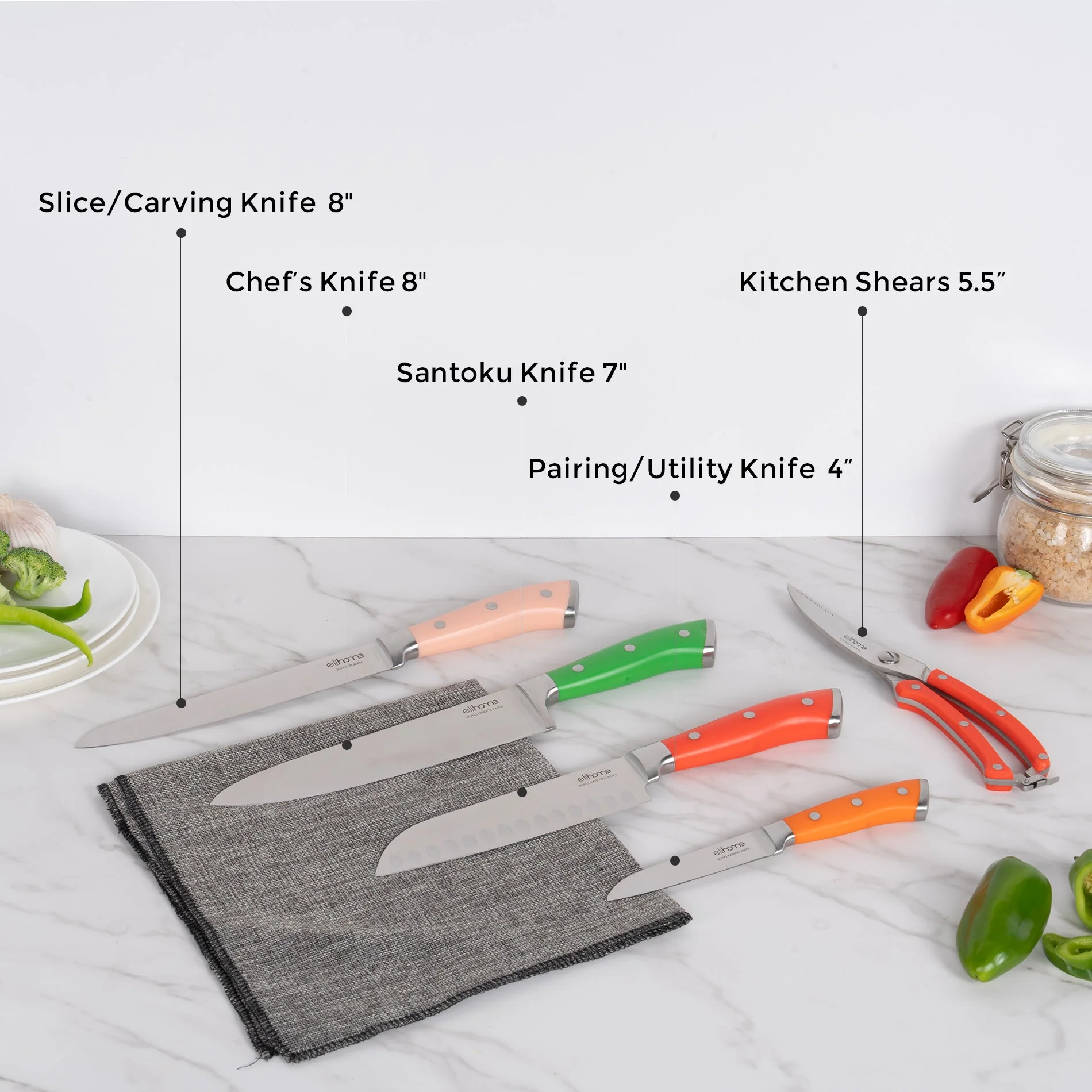 5 Piece Professional Kitchen Knife Set - Image 3