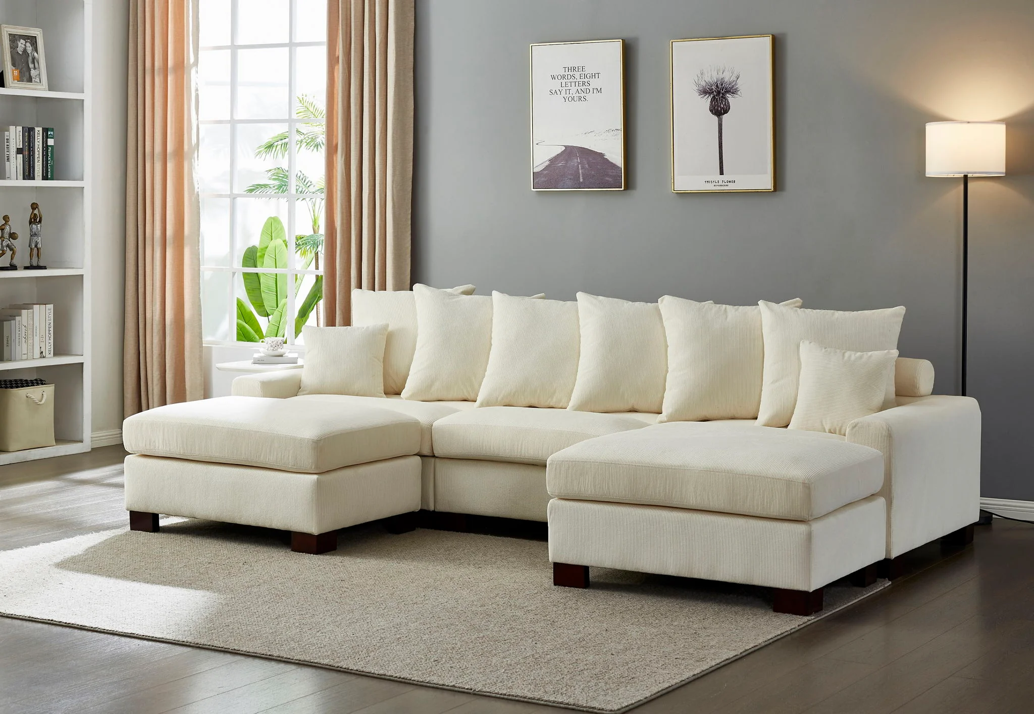 5 Seater Oversized Convertible L & U Shaped Couch - Image 2