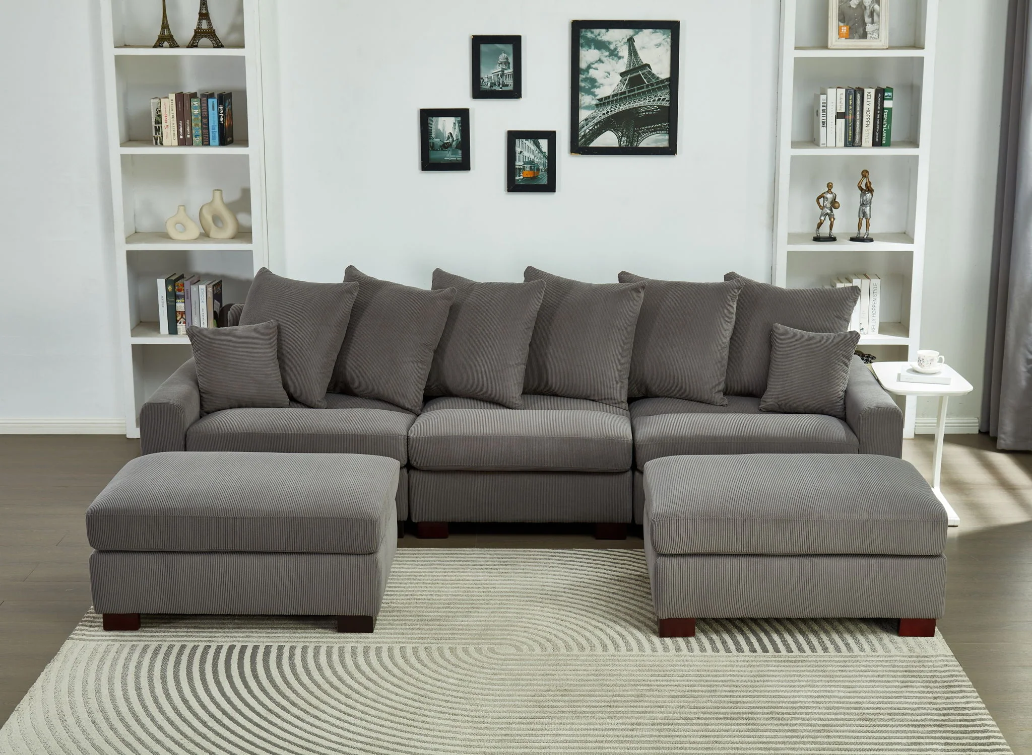 5 Seater Oversized Convertible L & U Shaped Couch - Image 5