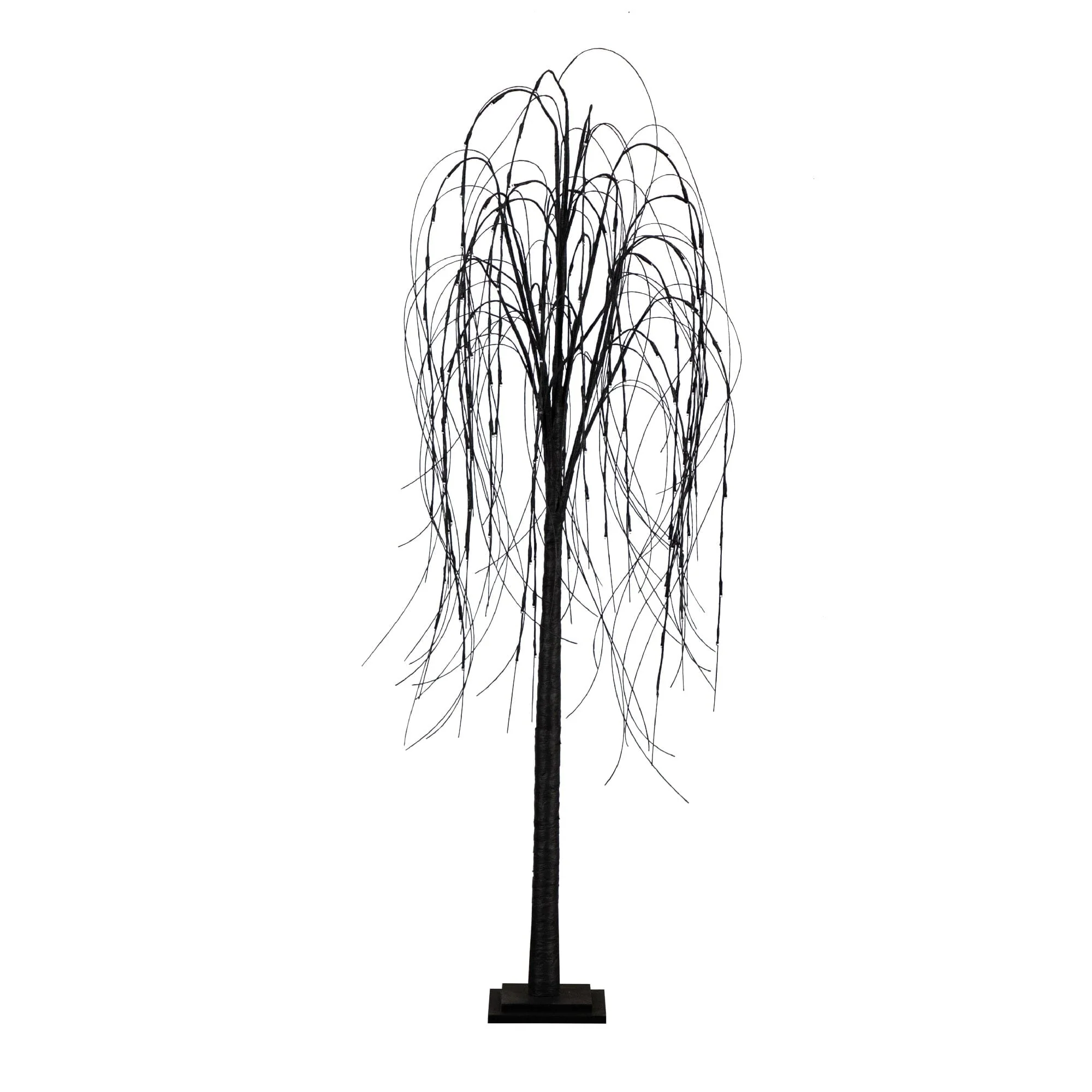 6’ Pre-Lit Halloween Black Willow Artificial Tree with LED Lights - Image 13