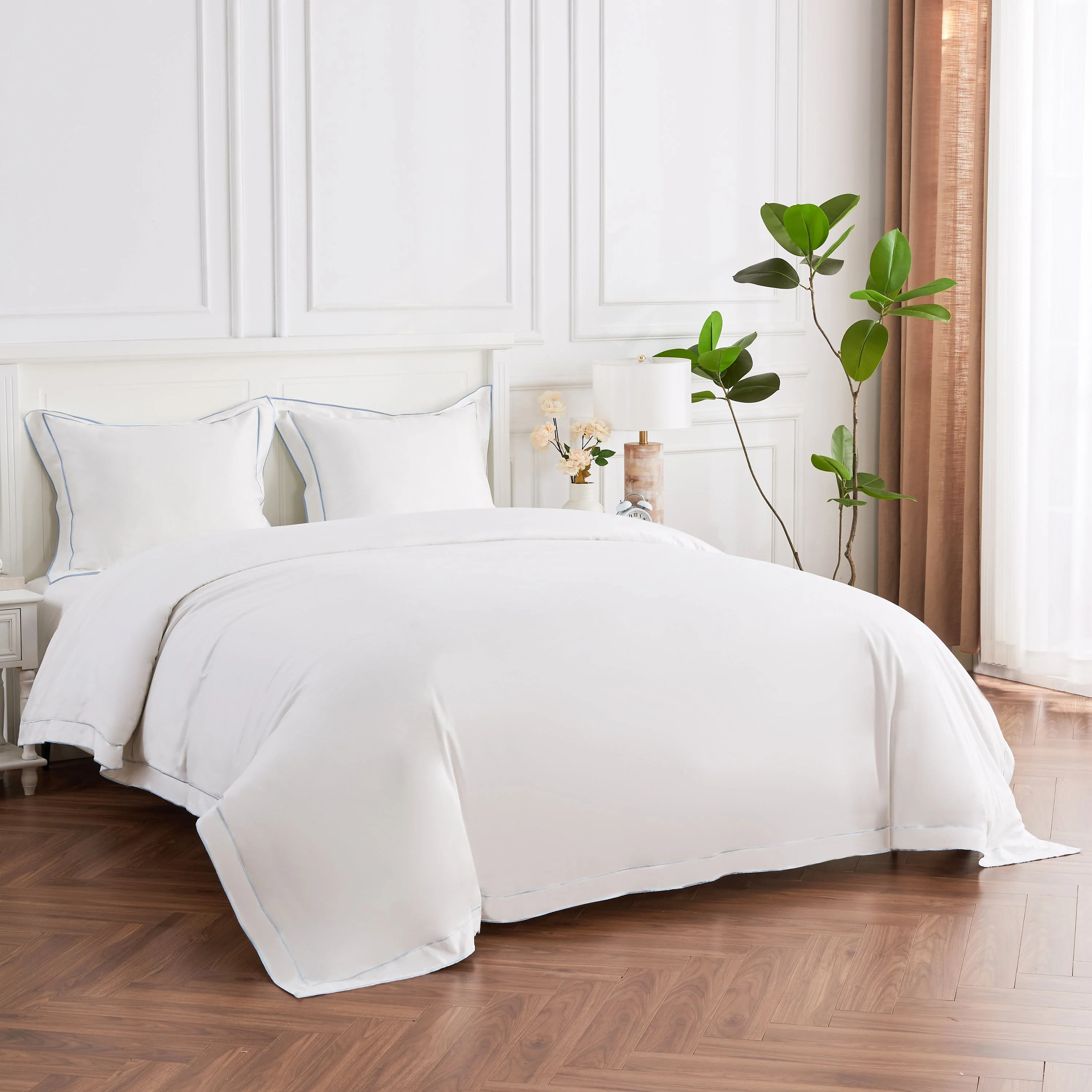 Framed Sateen Embroidered Cotton Duvet Set - Image 16
