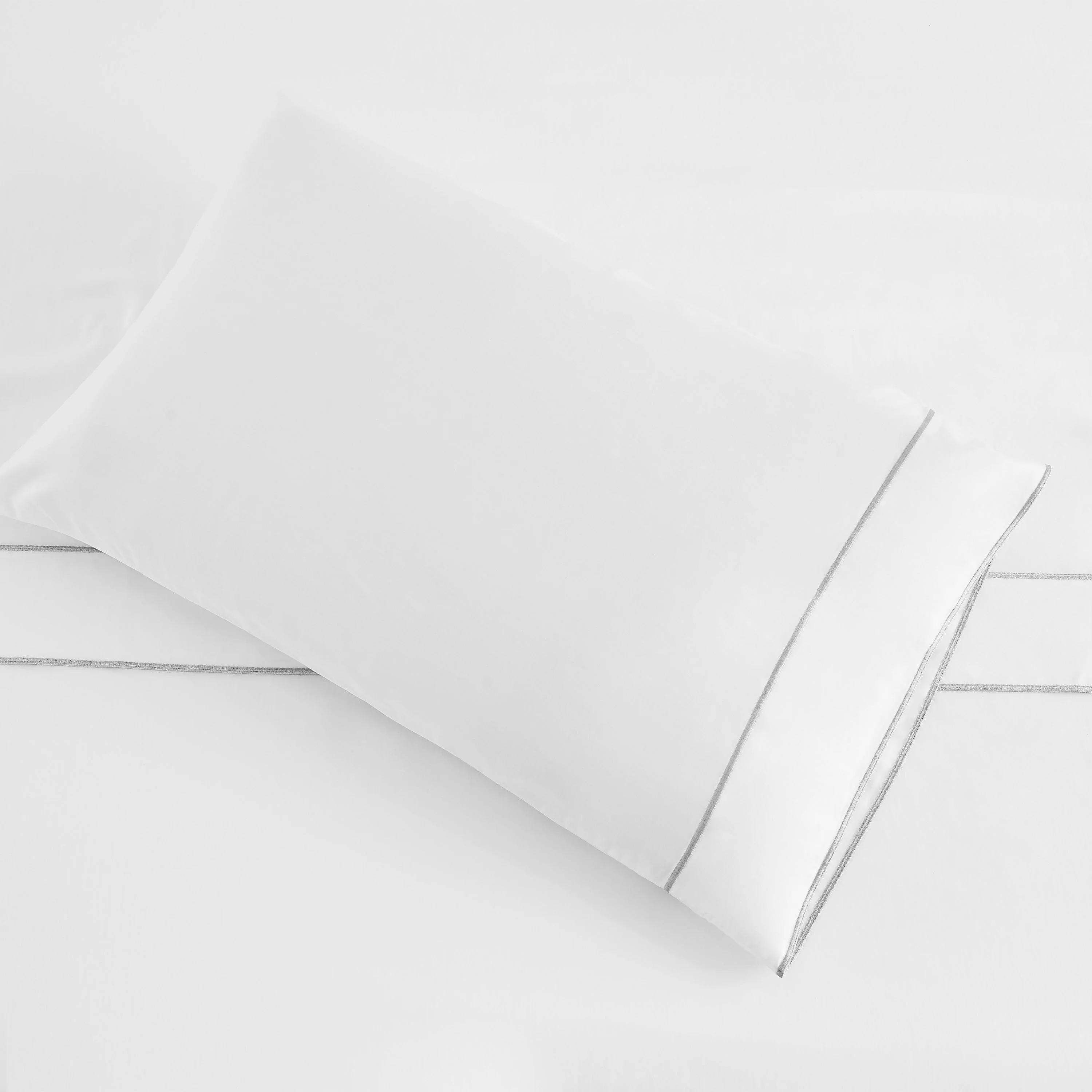 600 Thread Framed Sateen Embroidered Cotton Pillowcase Pair - Image 14