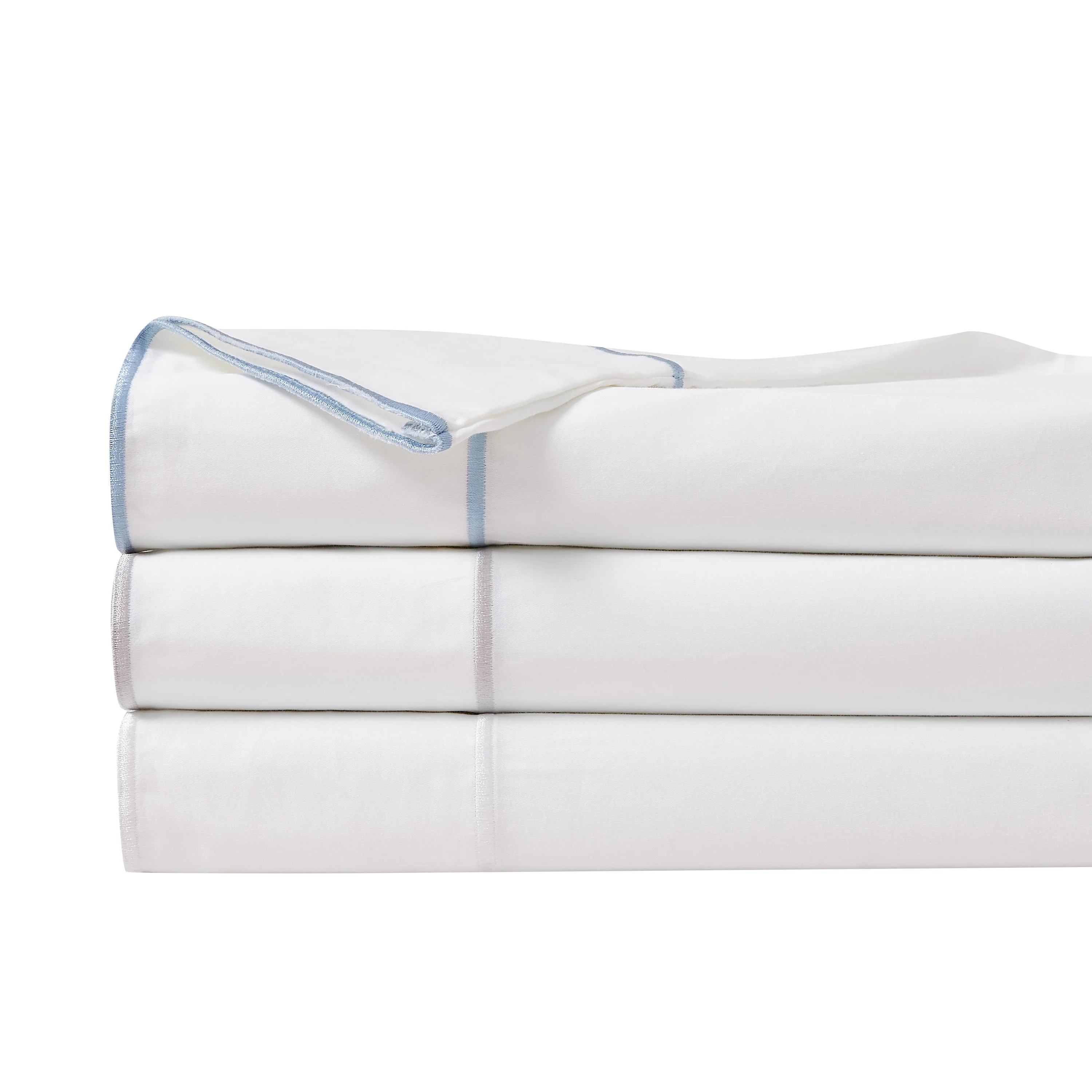 600 Thread Framed Sateen Embroidered Cotton Pillowcase Pair - Image 3