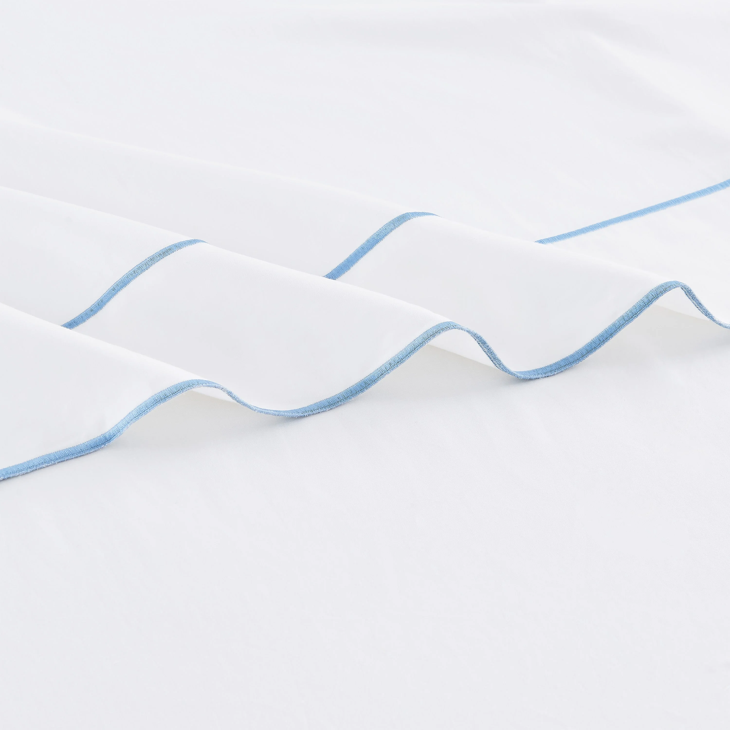 600 Thread Framed Sateen Embroidered Cotton Pillowcase Pair - Image 7