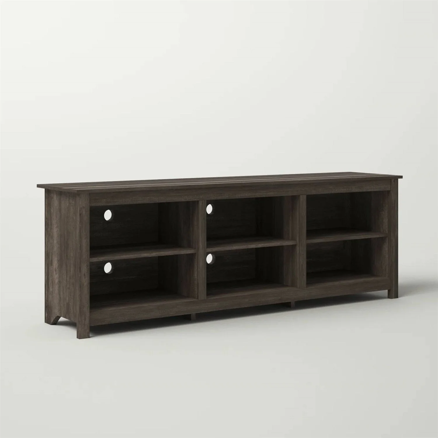 Dark Brown Wood TV Stand Entertainment Center - Image 4