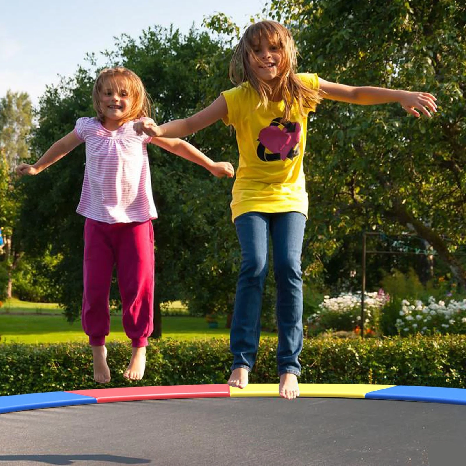 8 Feet Trampoline Spring Safety Cover without Holes-Multicolor - Image 7