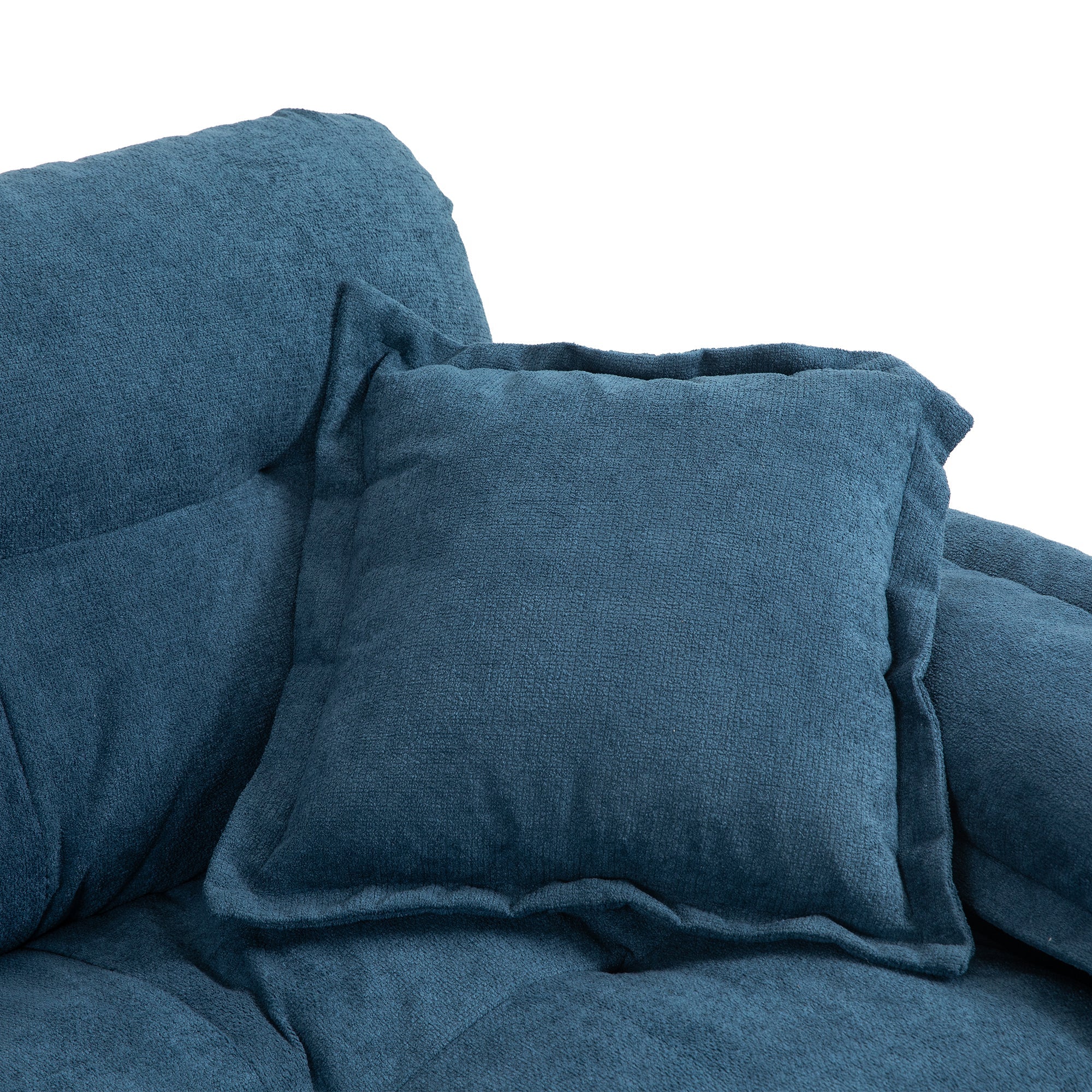 84' Chenille Sofa Small Sofa Loveseat Couch, Blue - Image 11