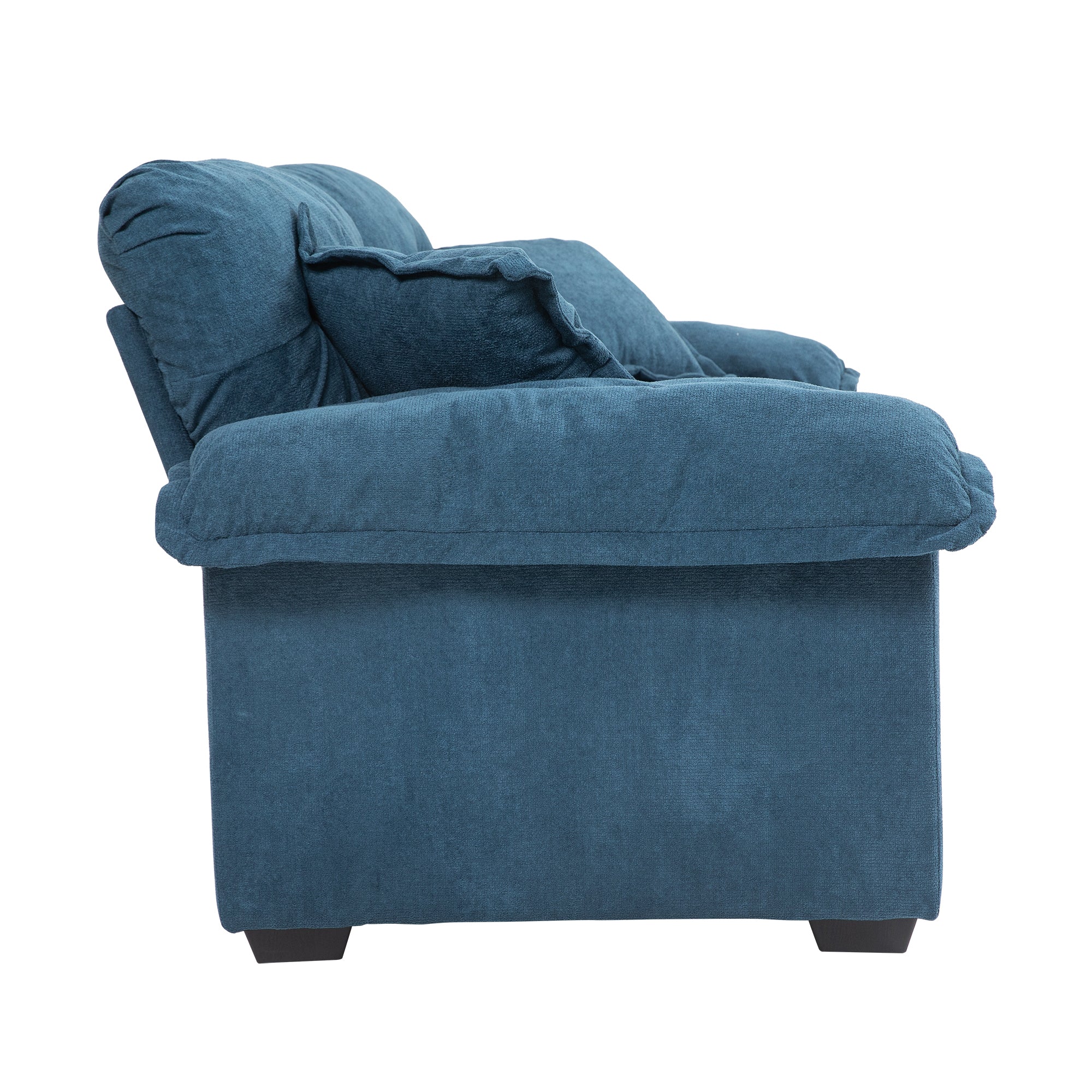 84' Chenille Sofa Small Sofa Loveseat Couch, Blue - Image 17