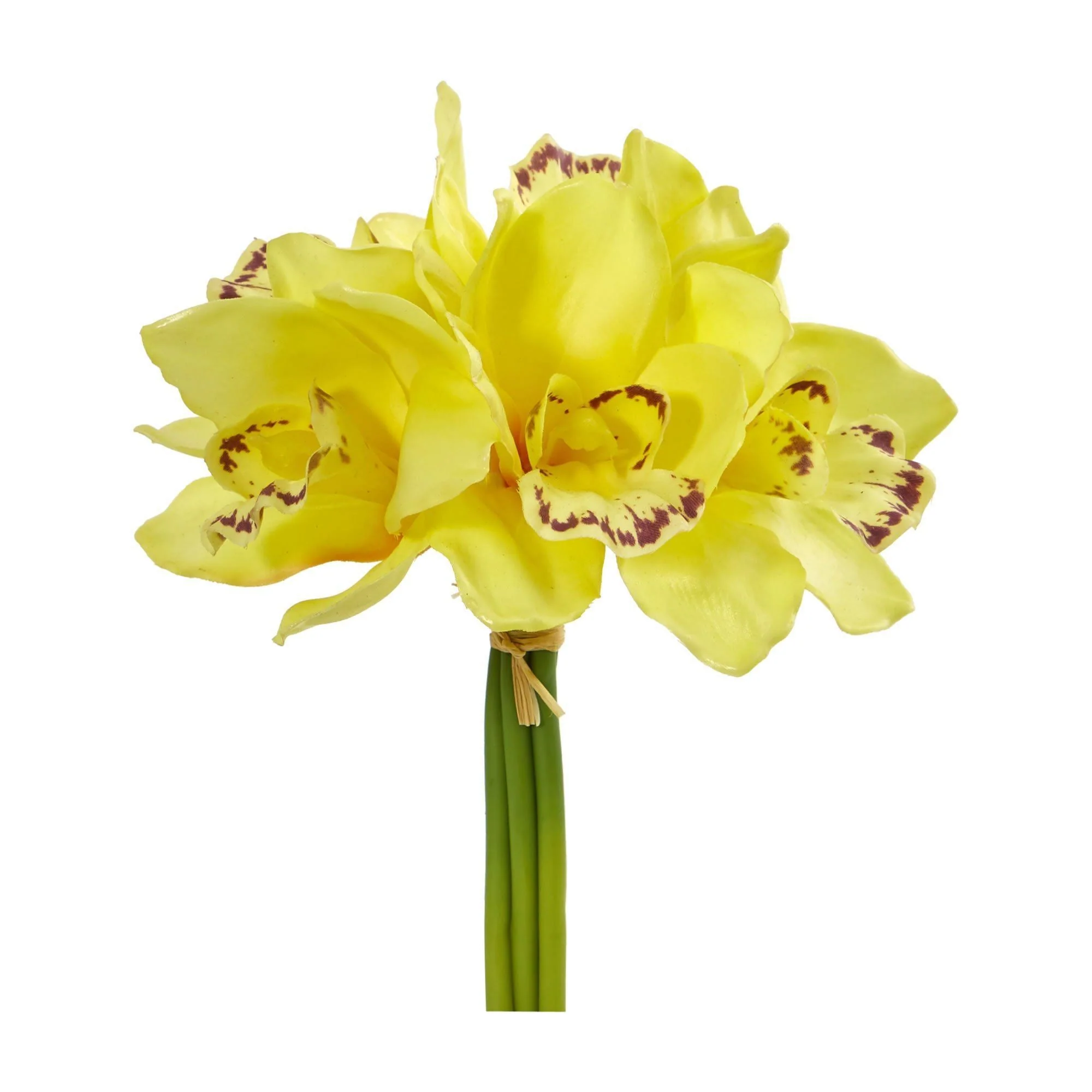 9” Cymbidium Orchid Artificial Flower Bundle (Set of 6) - Image 5
