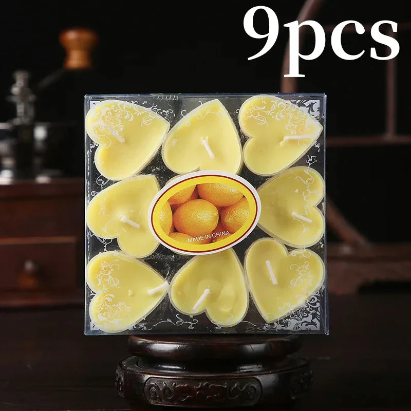 9-pcs Heart-Shaped Scented Tea Candles - Valentine's Day - Image 10
