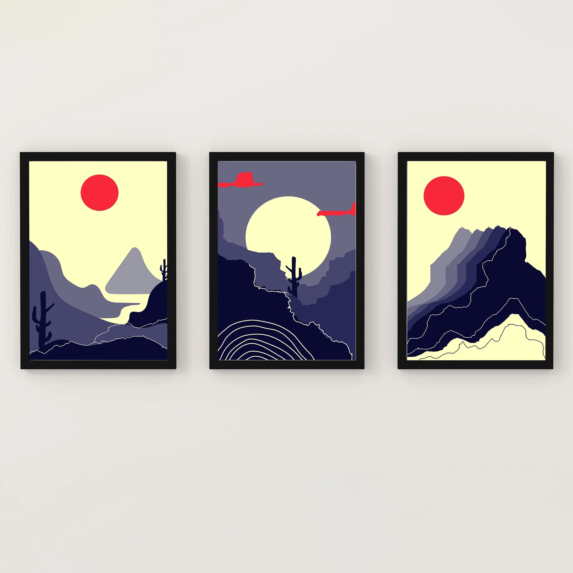 Abstract Mountain Sun Art Prints - Image 5